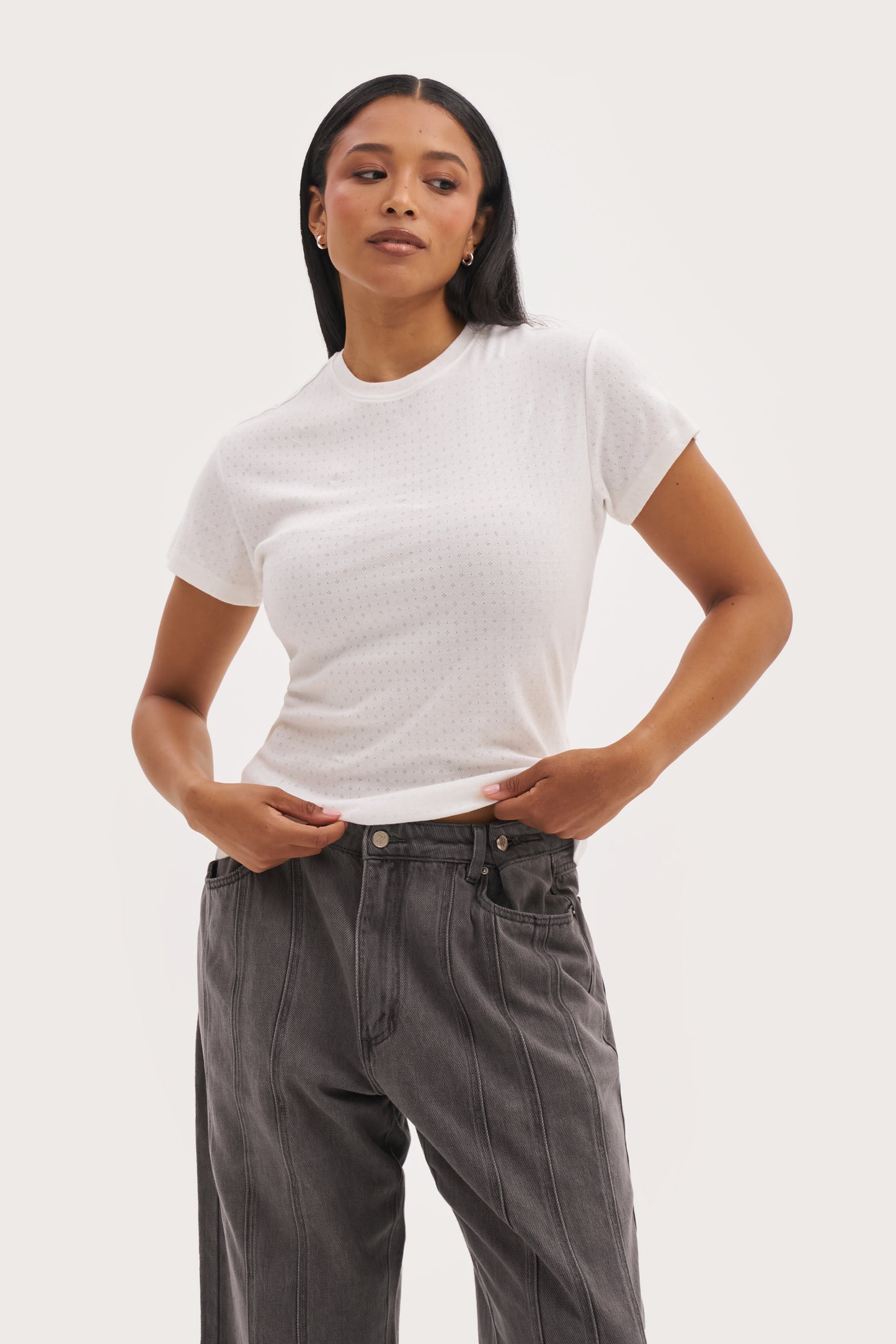 Dreamer Pointelle Tee - Off White