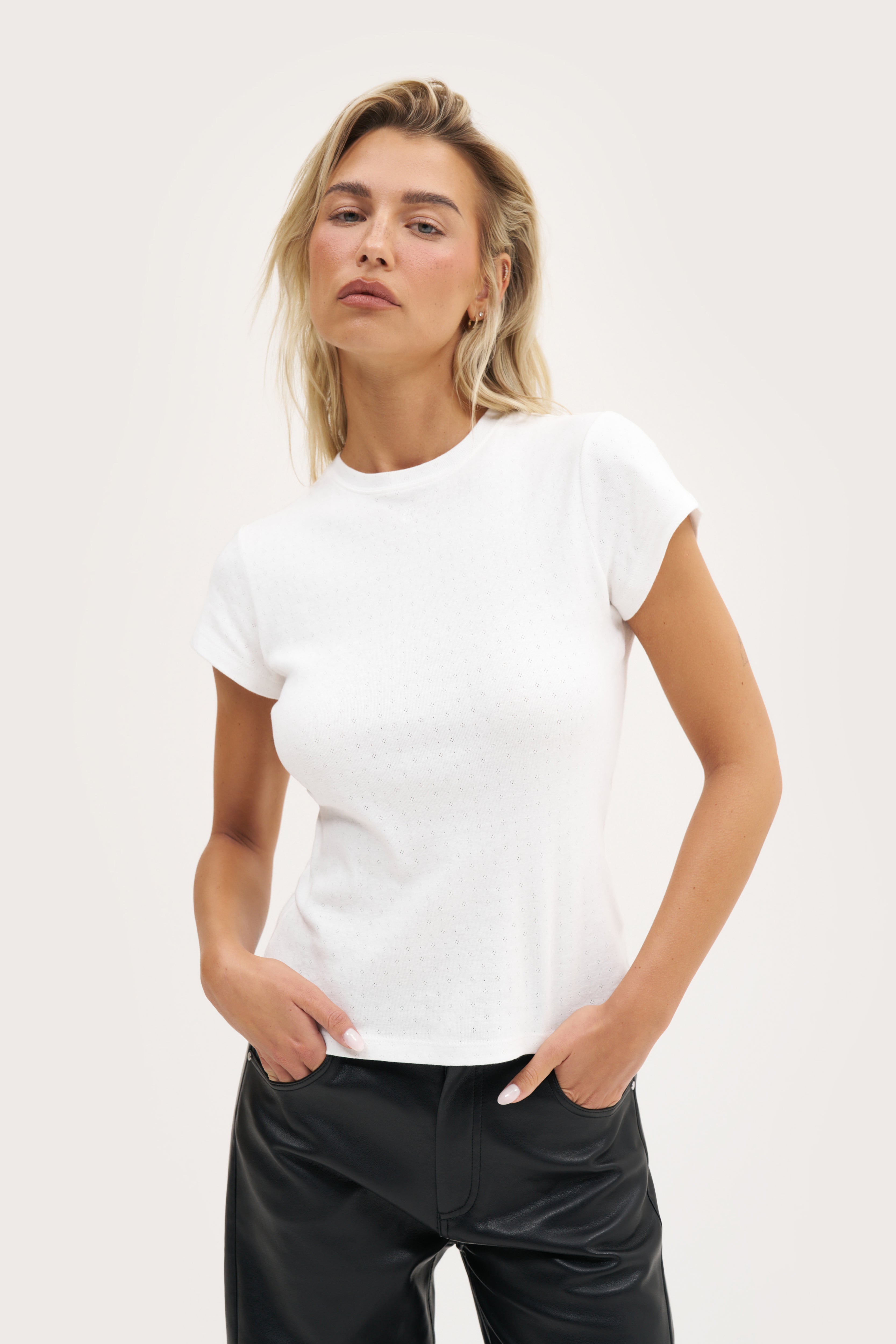 Dreamer Pointelle Tee - Off White – Maebe
