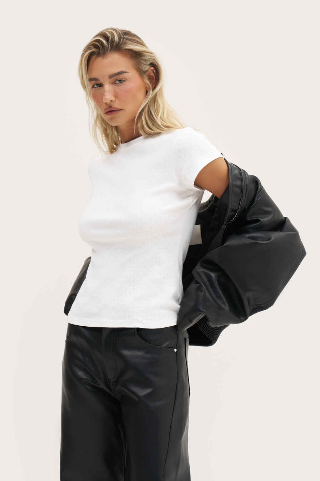 Dreamer Pointelle Tee - Off White