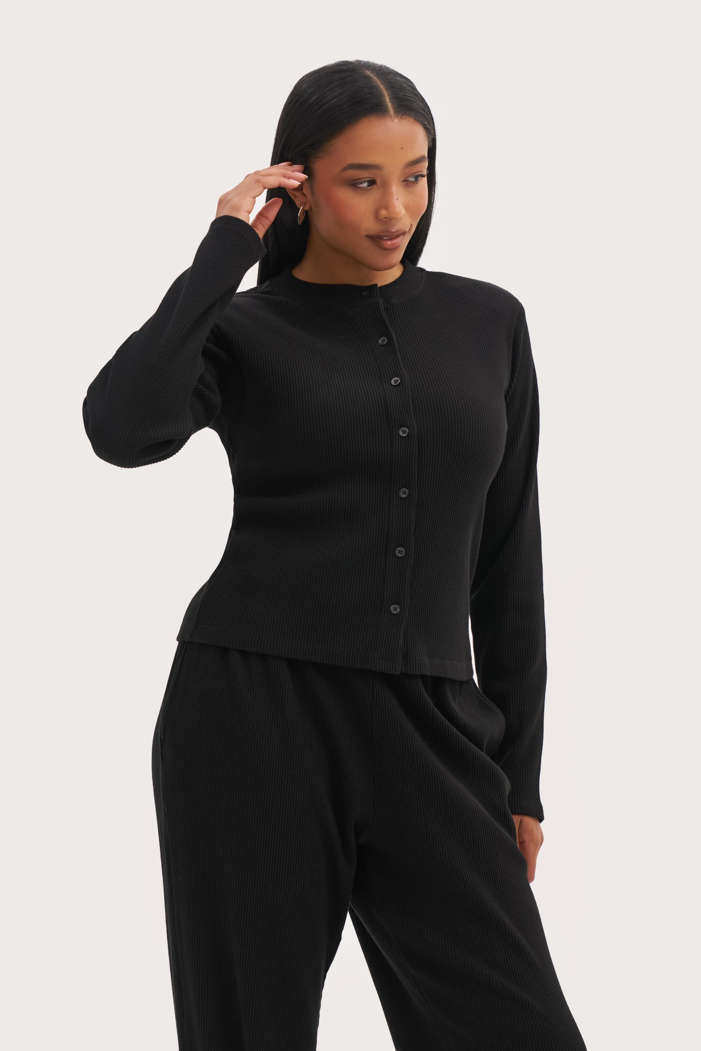 Awayday Pleated Top - Black