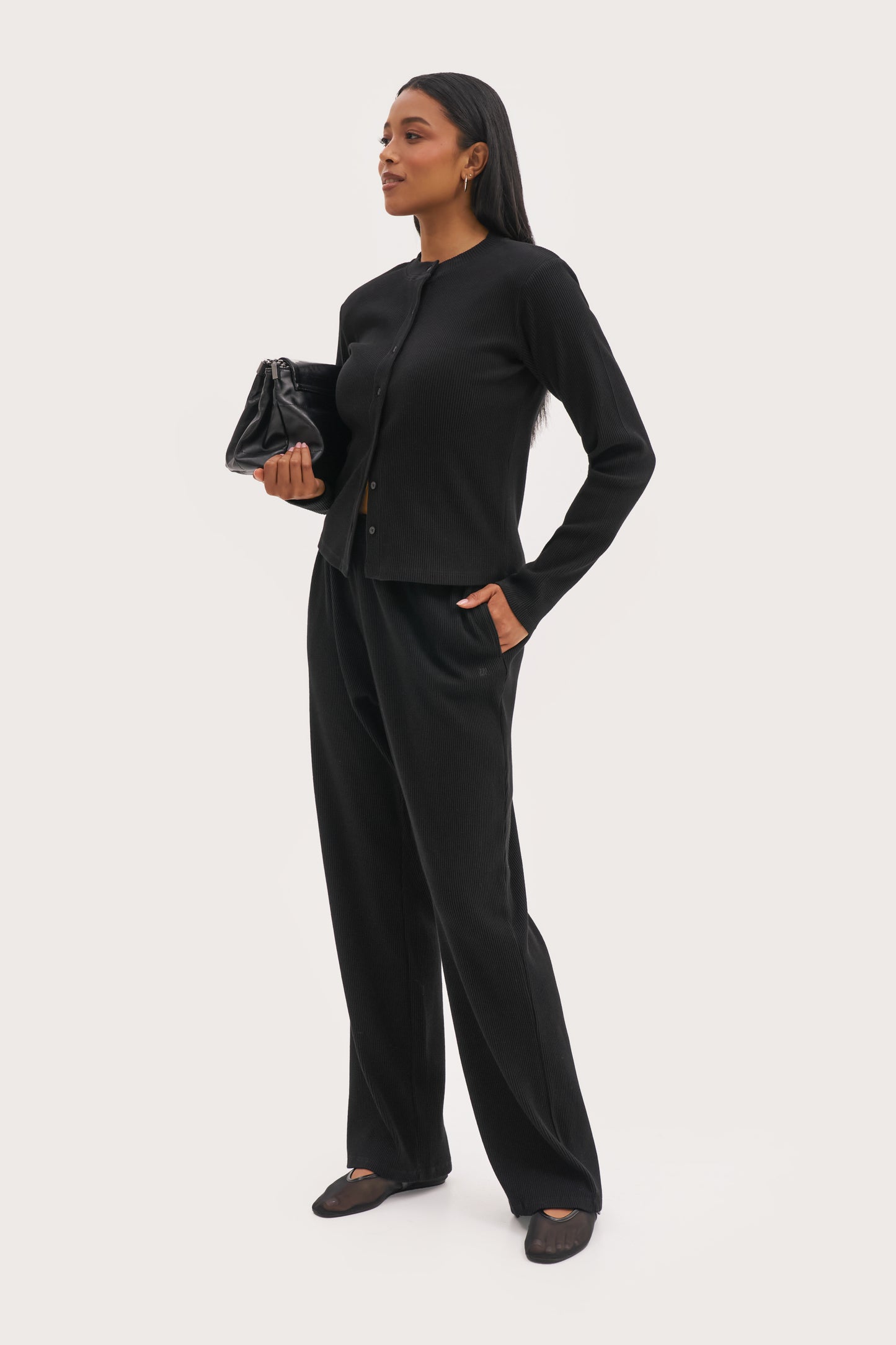 Awayday Pleated Top - Black