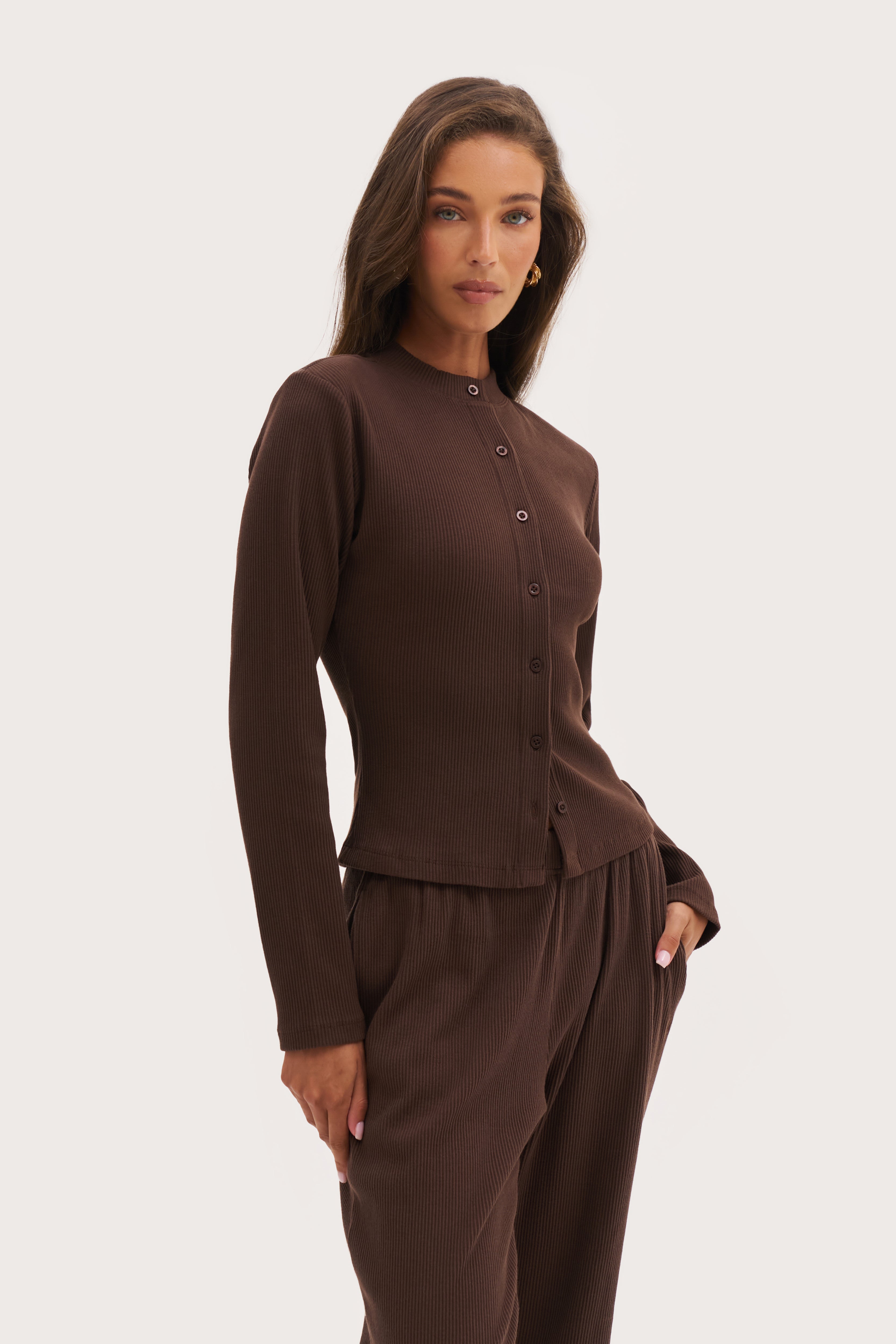Awayday Pleated Top - Brown