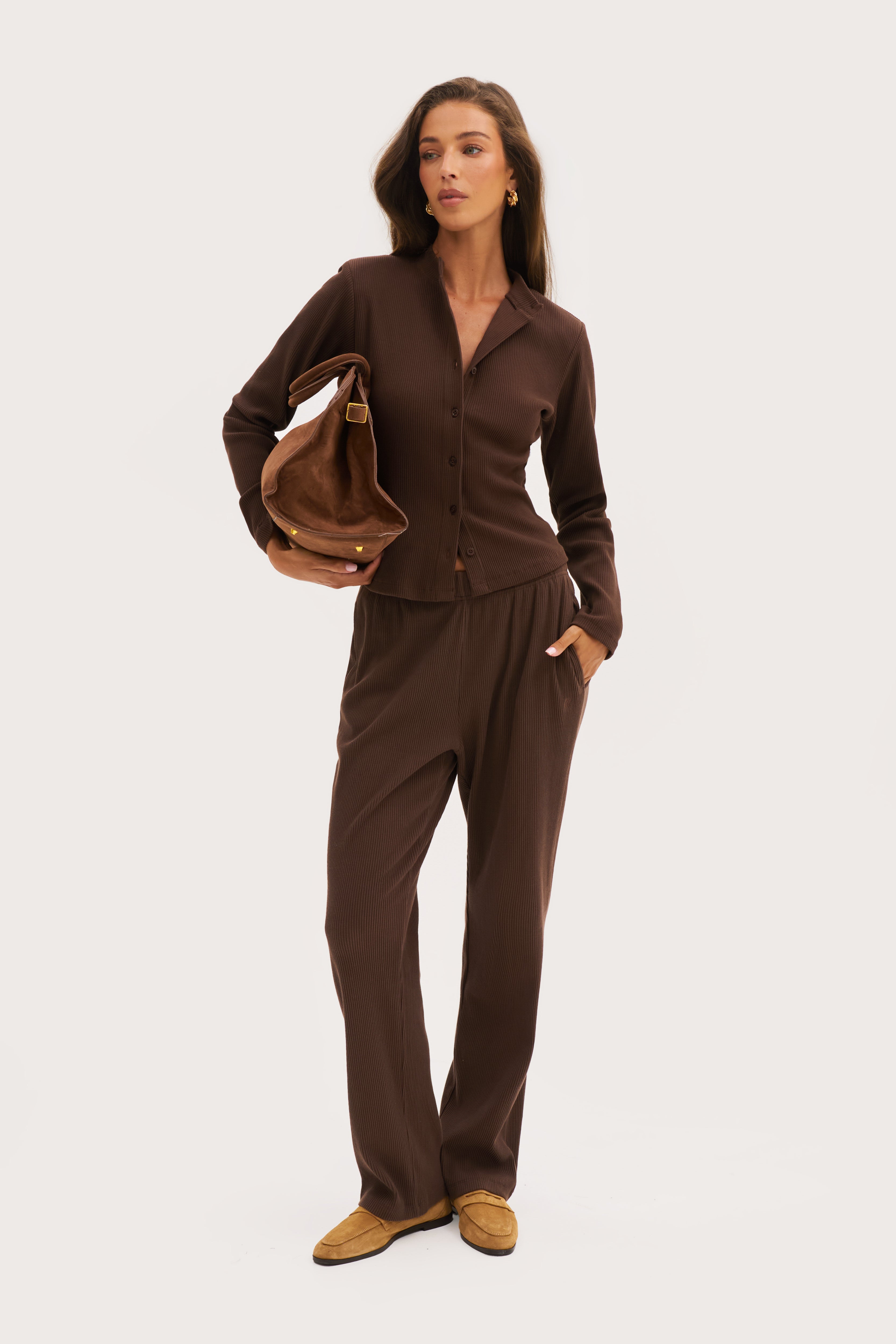 Awayday Pleated Top - Brown