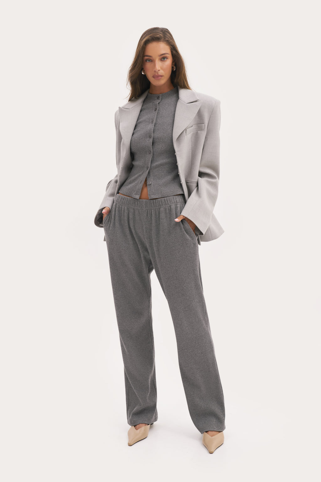 Awayday Pleated Top - Grey