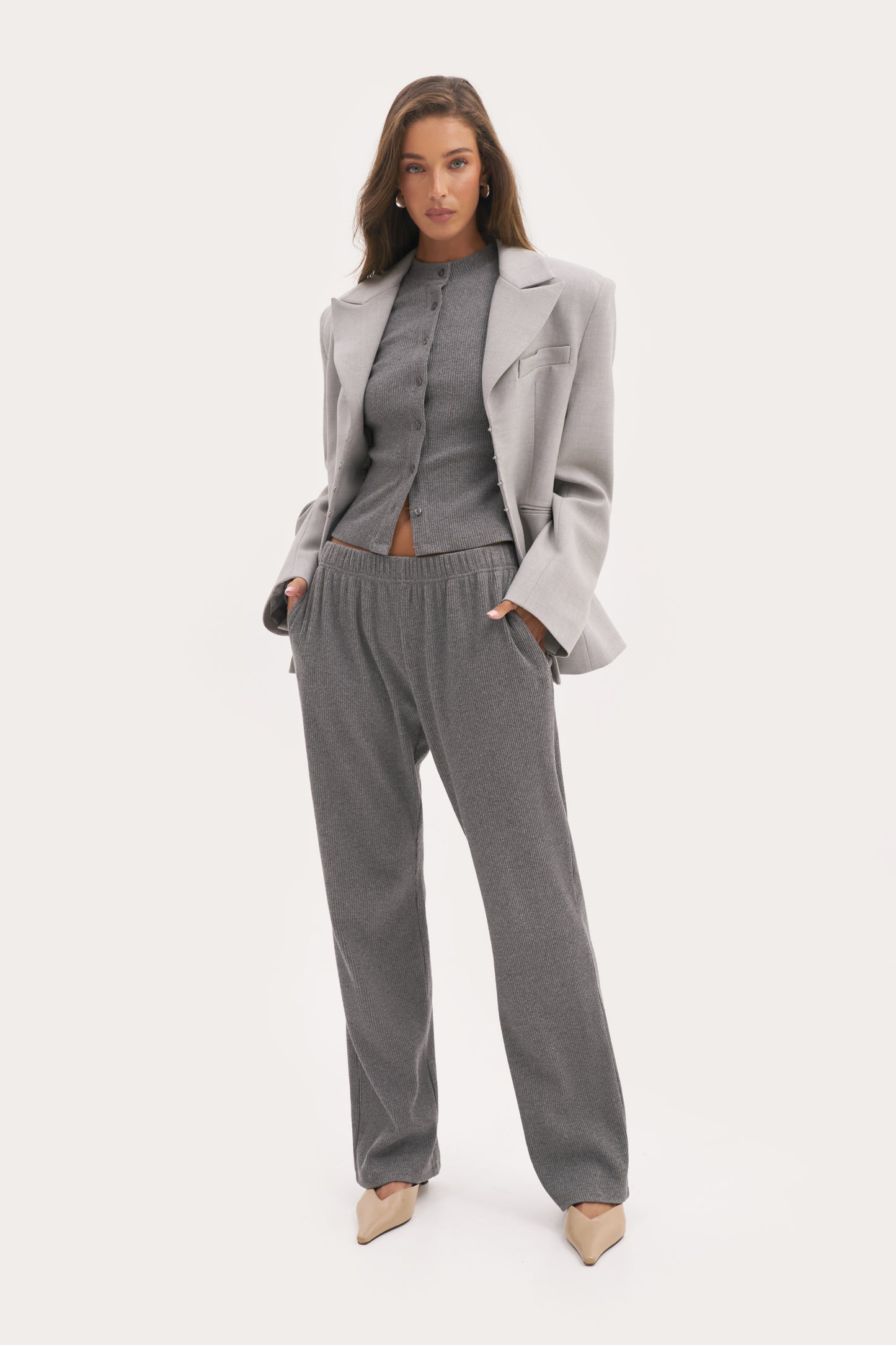 Awayday Pleated Top - Grey