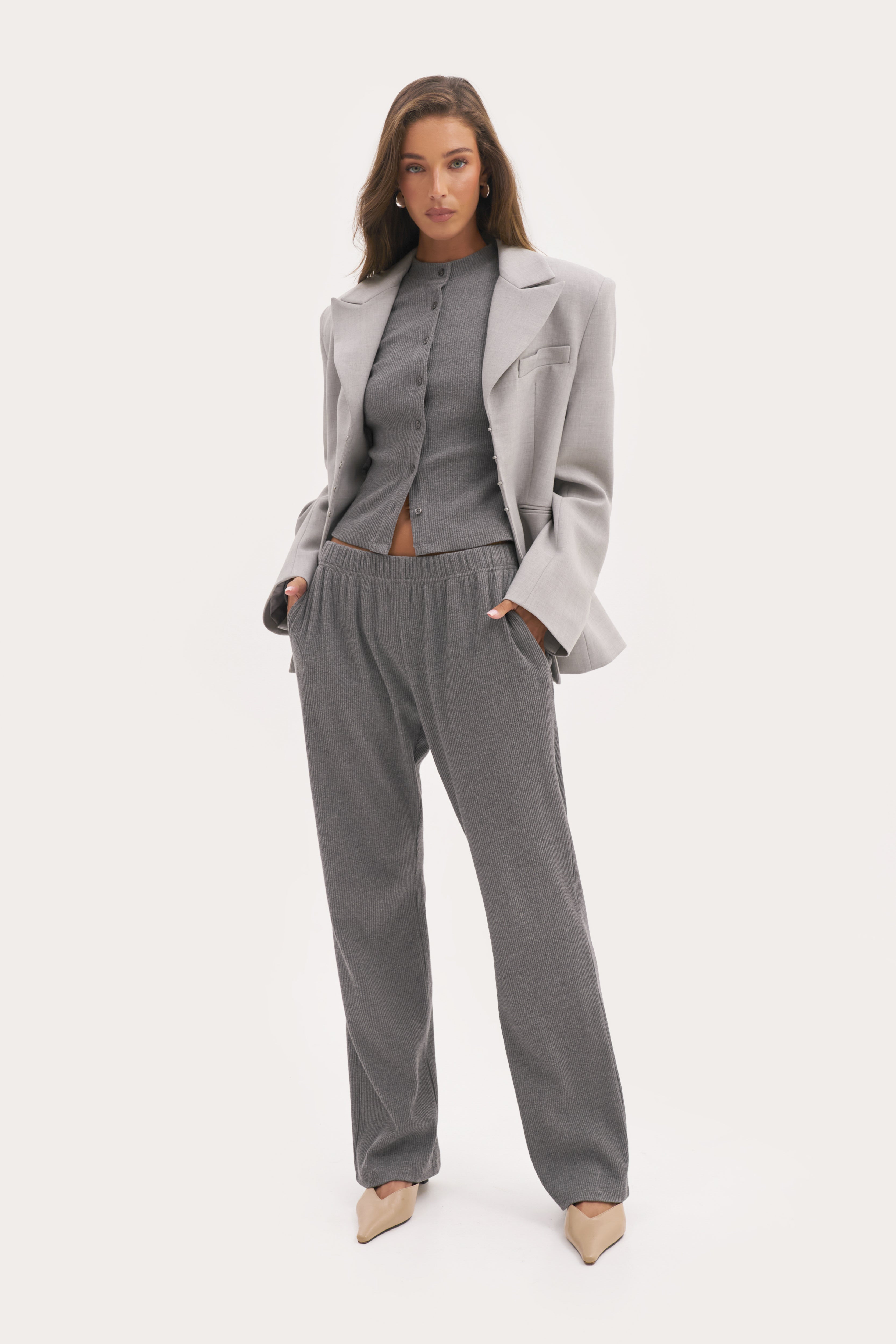 Awayday Pleated Top - Grey