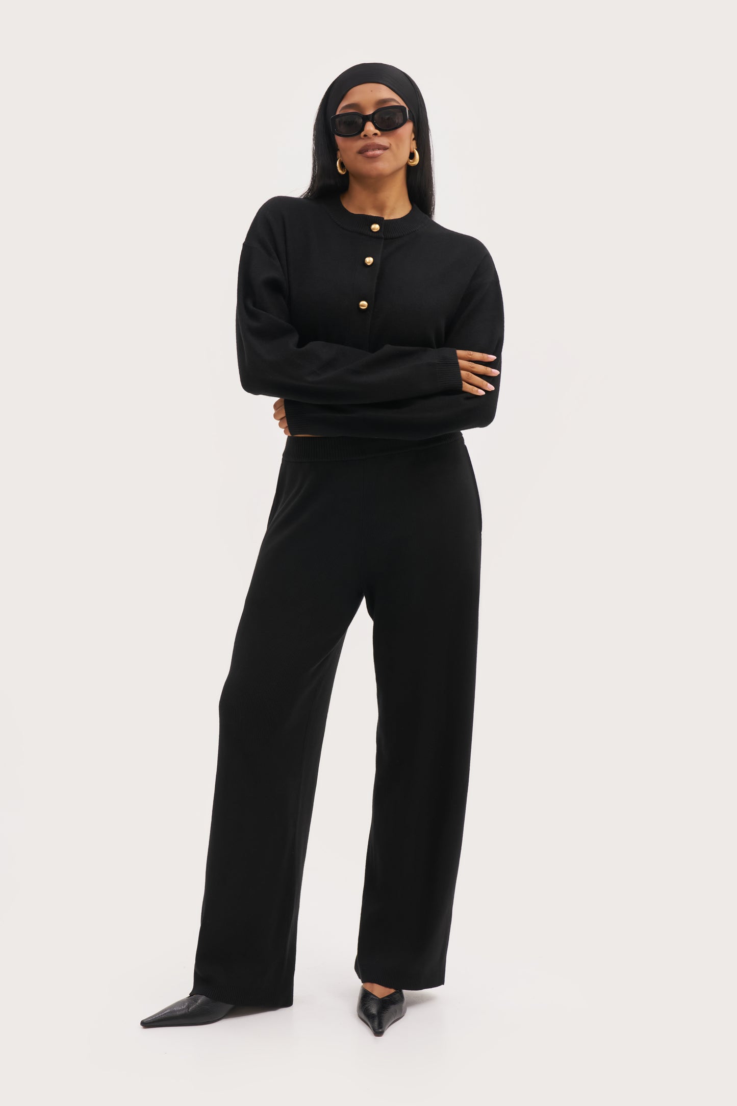 Cosy Cropped Cardigan - Black