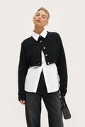 Cosy Cropped Cardigan - Black