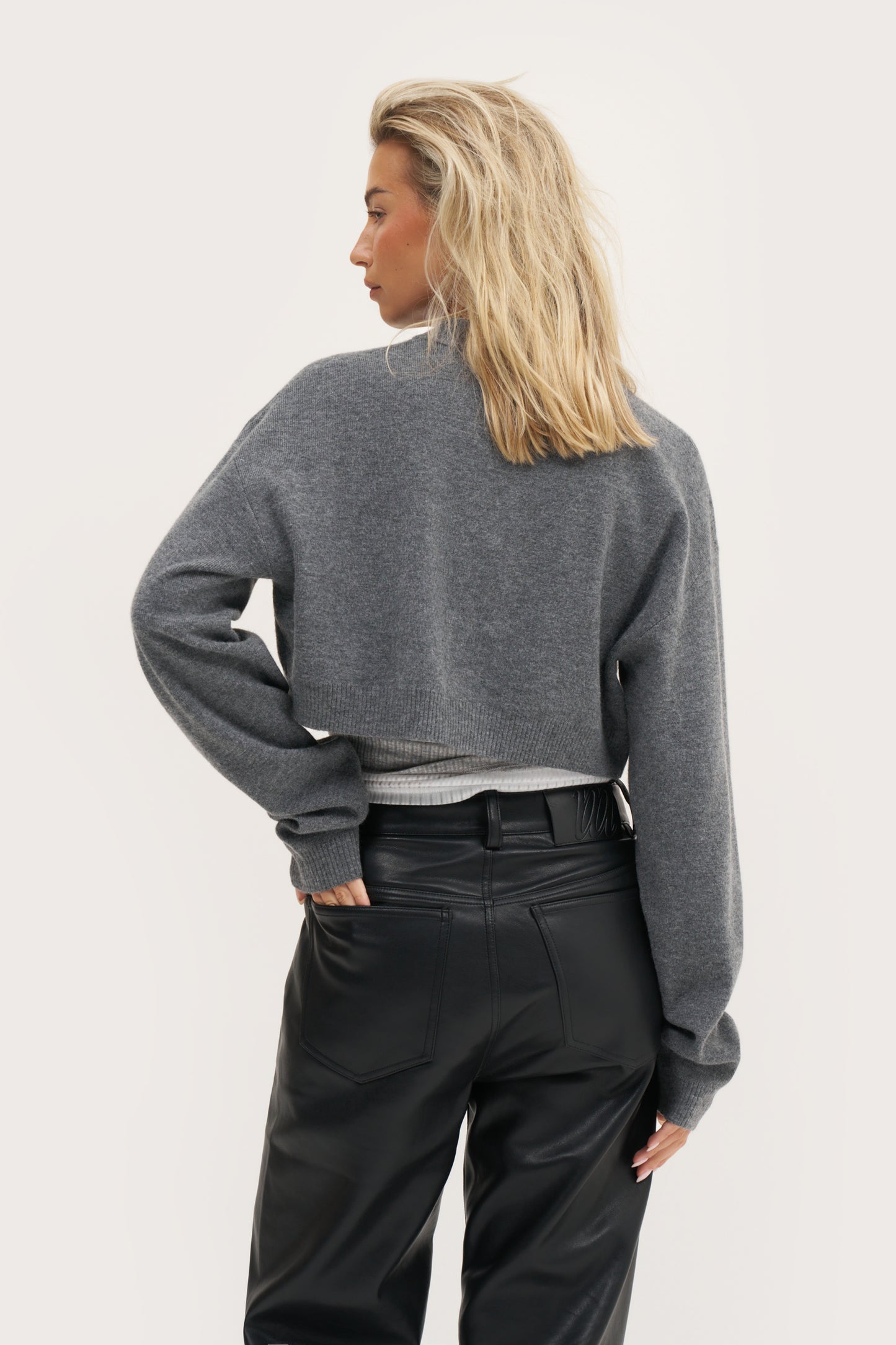 Cosy Cropped Cardigan - Grey