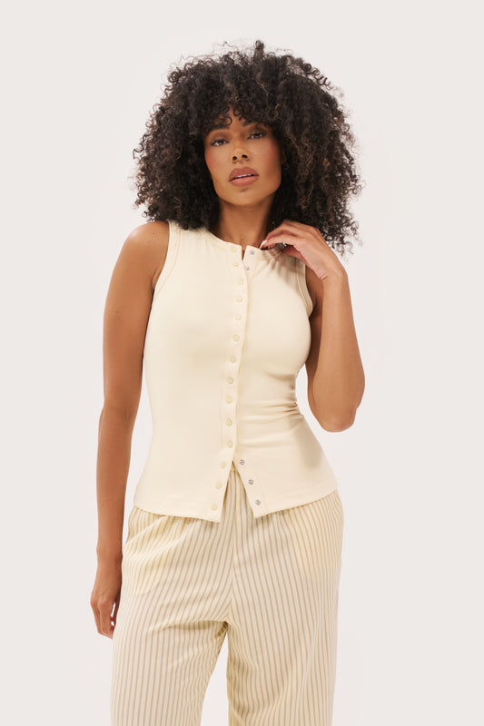 Contour Popper Top - Buttercream
