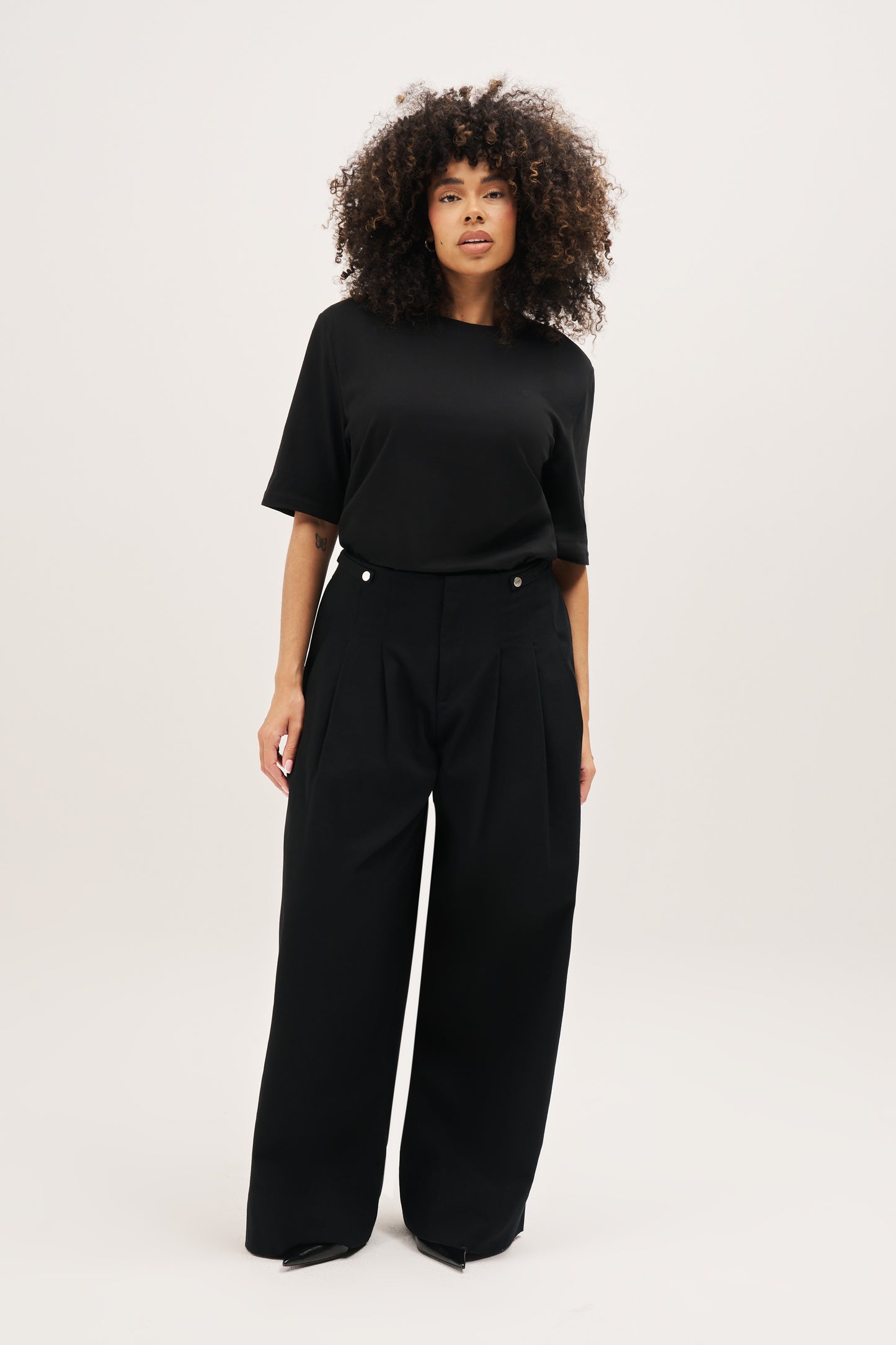 Dress Down Pleated Trousers - Black