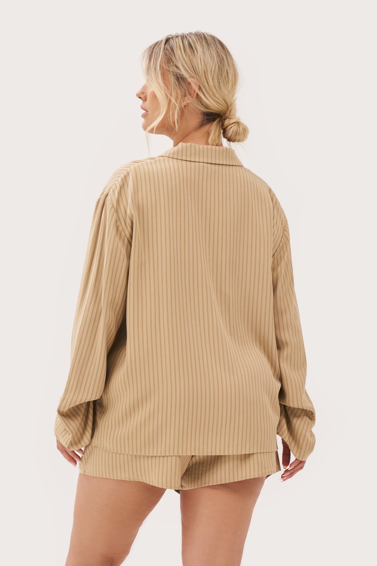 Treble Stripe Overshirt - Sand