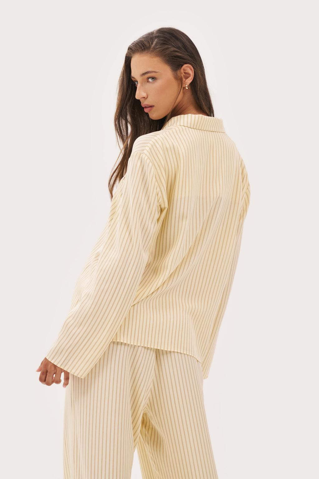 Treble Stripe Overshirt - Butter Yellow