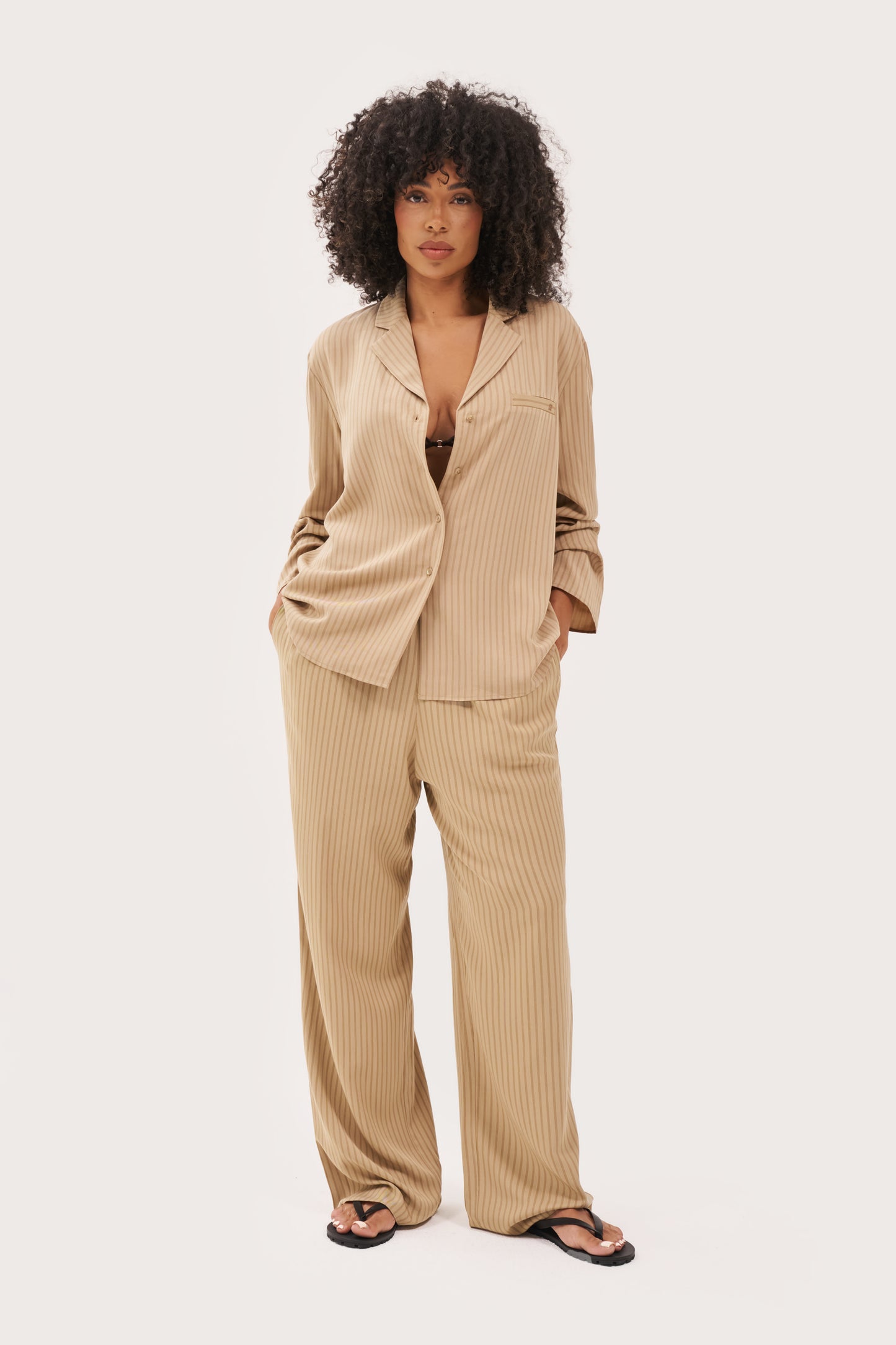 Treble Stripe Pants - Sand