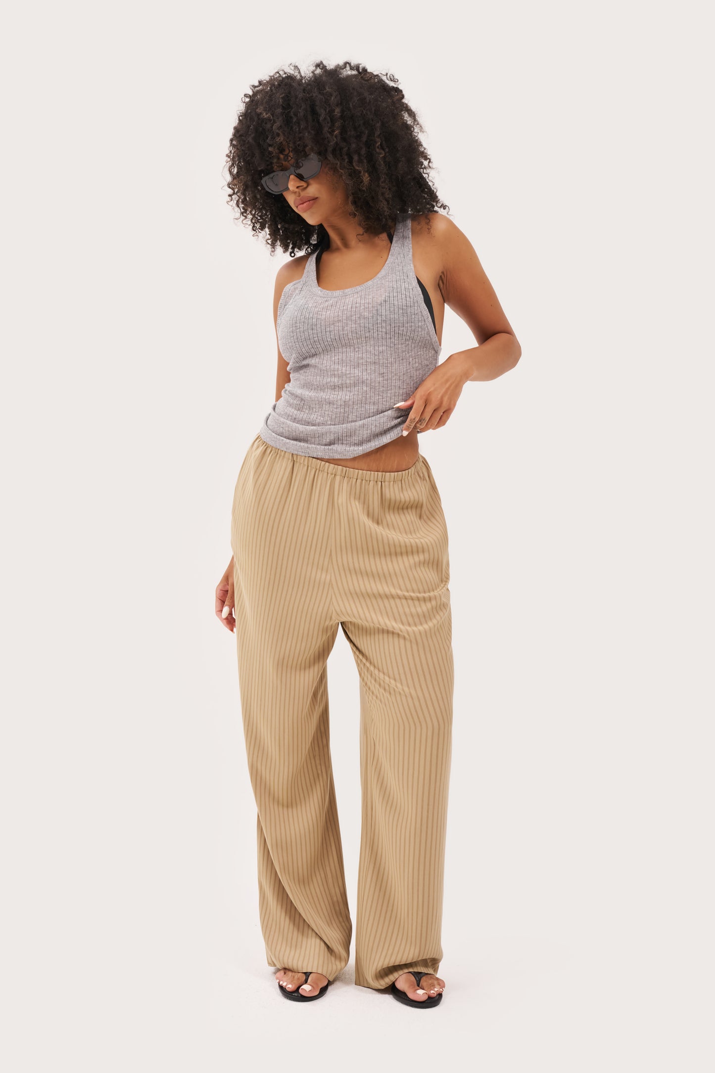 Treble Stripe Pants - Sand