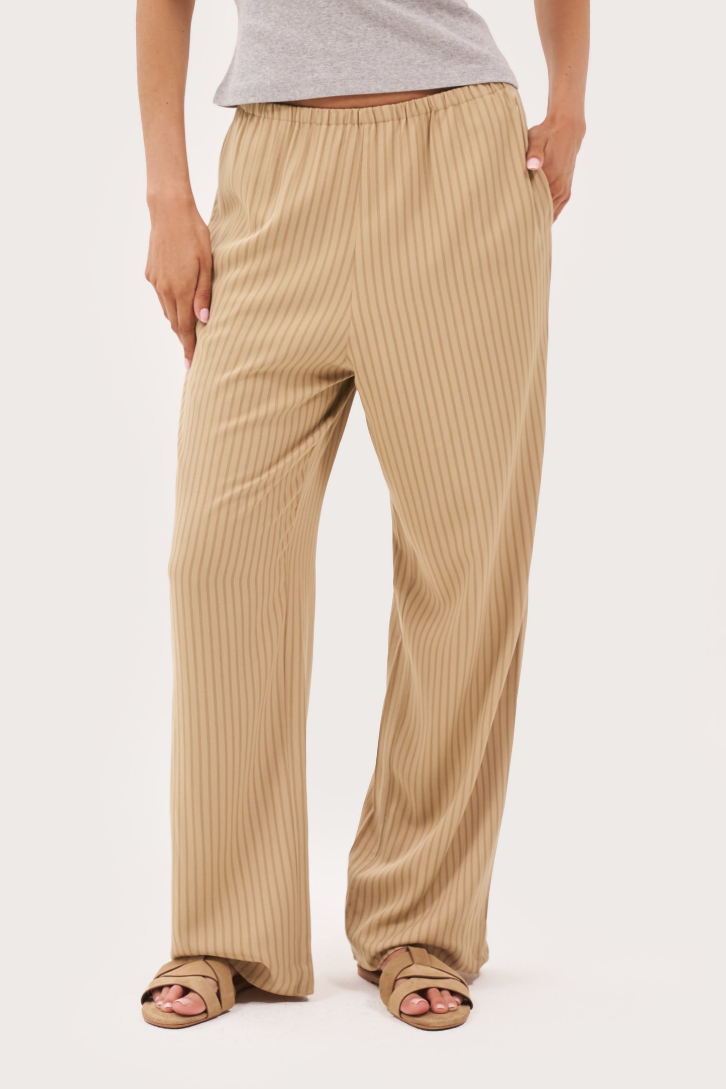 Treble Stripe Pants - Sand