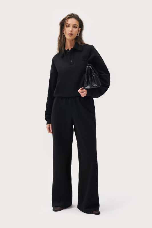 Daily Errands Wide Leg Joggers - Vintage Black