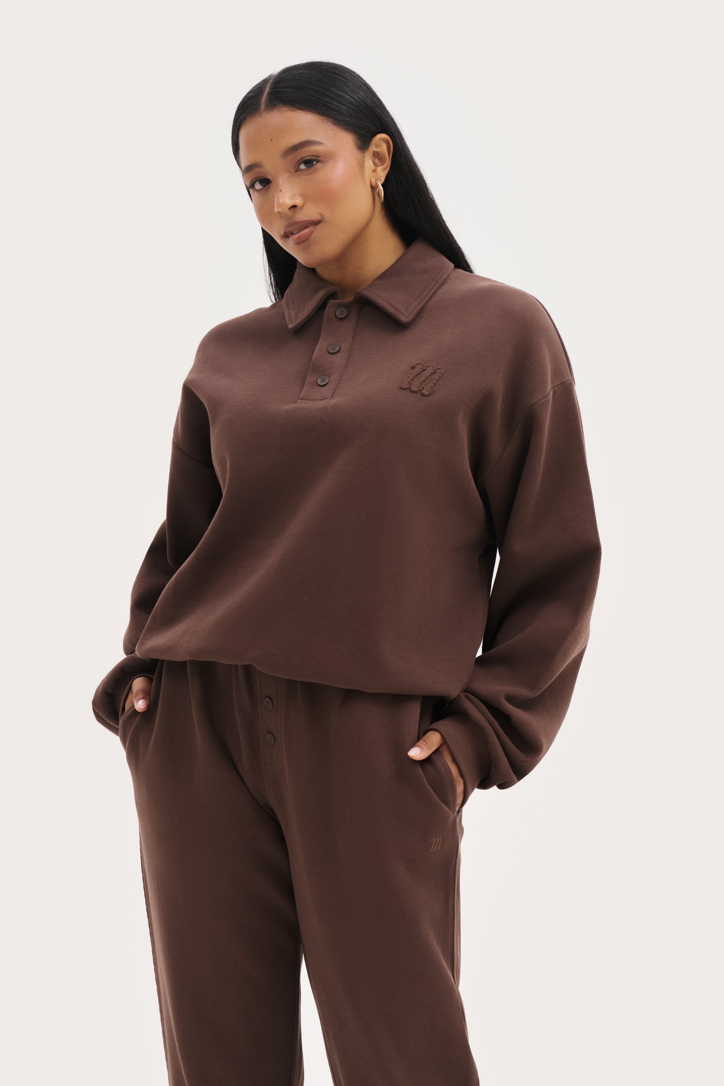 Daily Errands Collared Sweatshirt - Washed Mocha