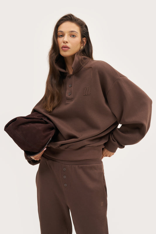 Daily Errands Collared Sweatshirt - Washed Mocha