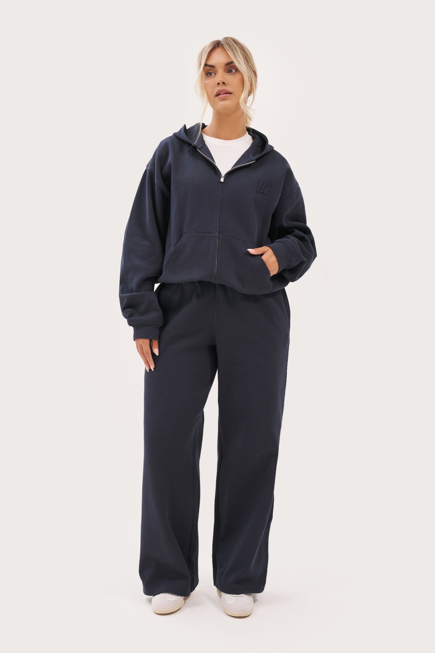 Daily Errands Mid Length Hoodie - Washed Navy