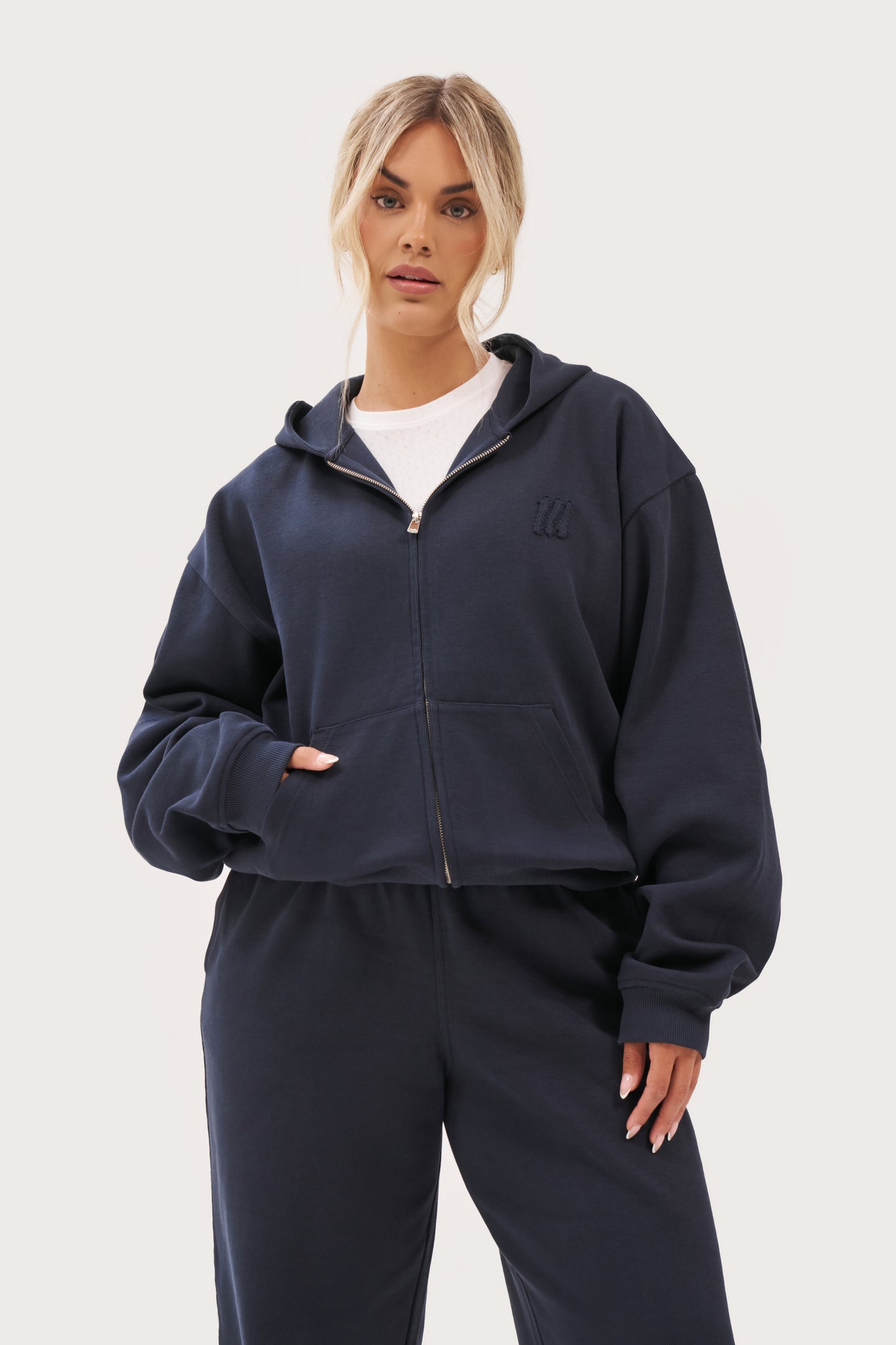 Daily Errands Mid Length Hoodie - Washed Navy