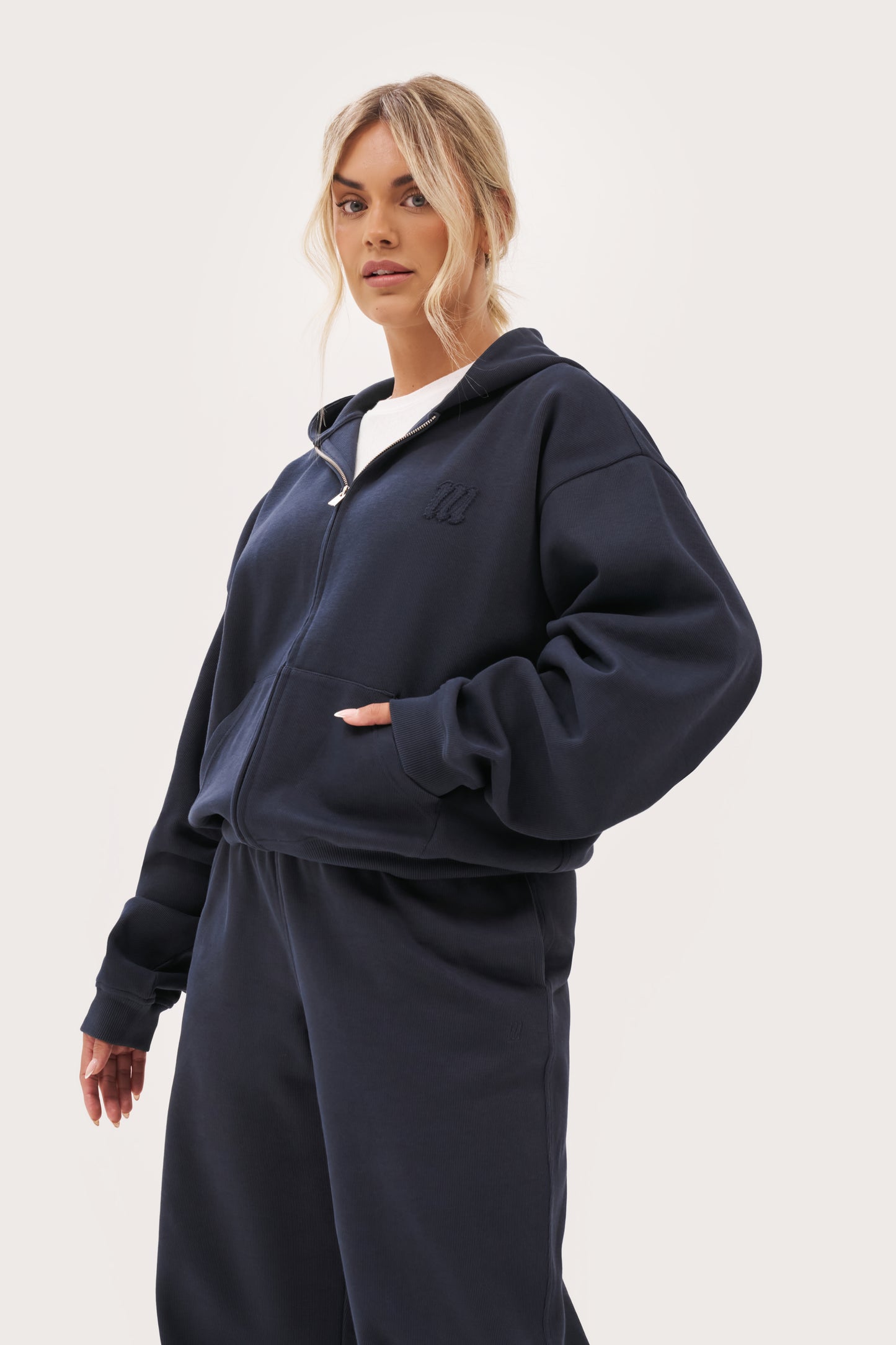 Daily Errands Mid Length Hoodie - Washed Navy