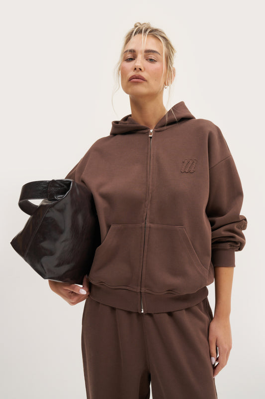Daily Errands Mid Length Hoodie - Washed Mocha