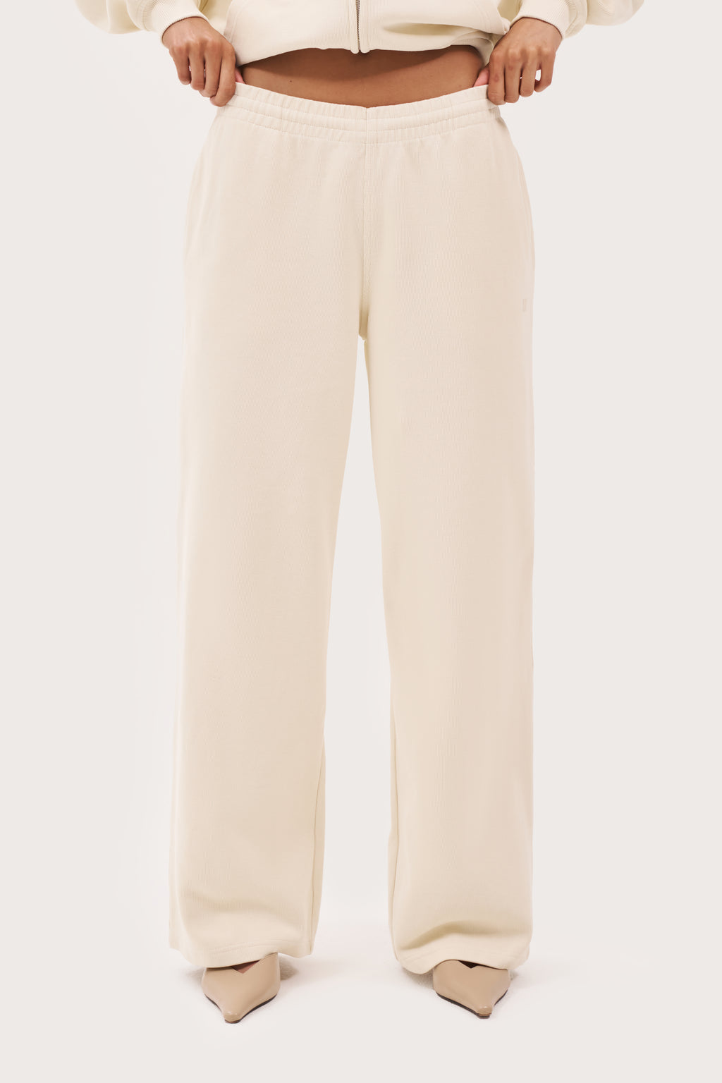 Daily Errands Wide Leg Joggers - Vintage White