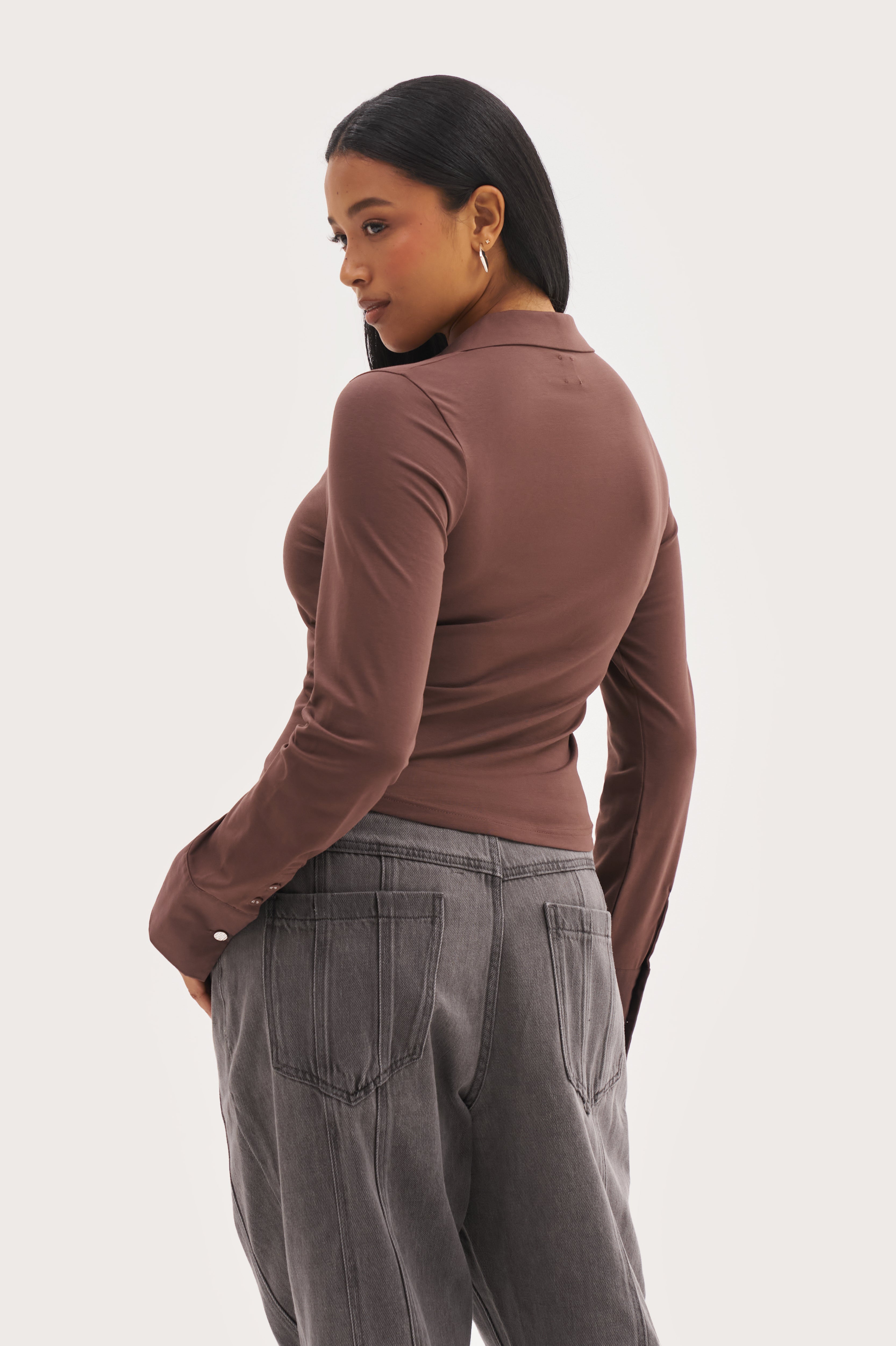 Daily Errands Fitted Shirt - Mocha