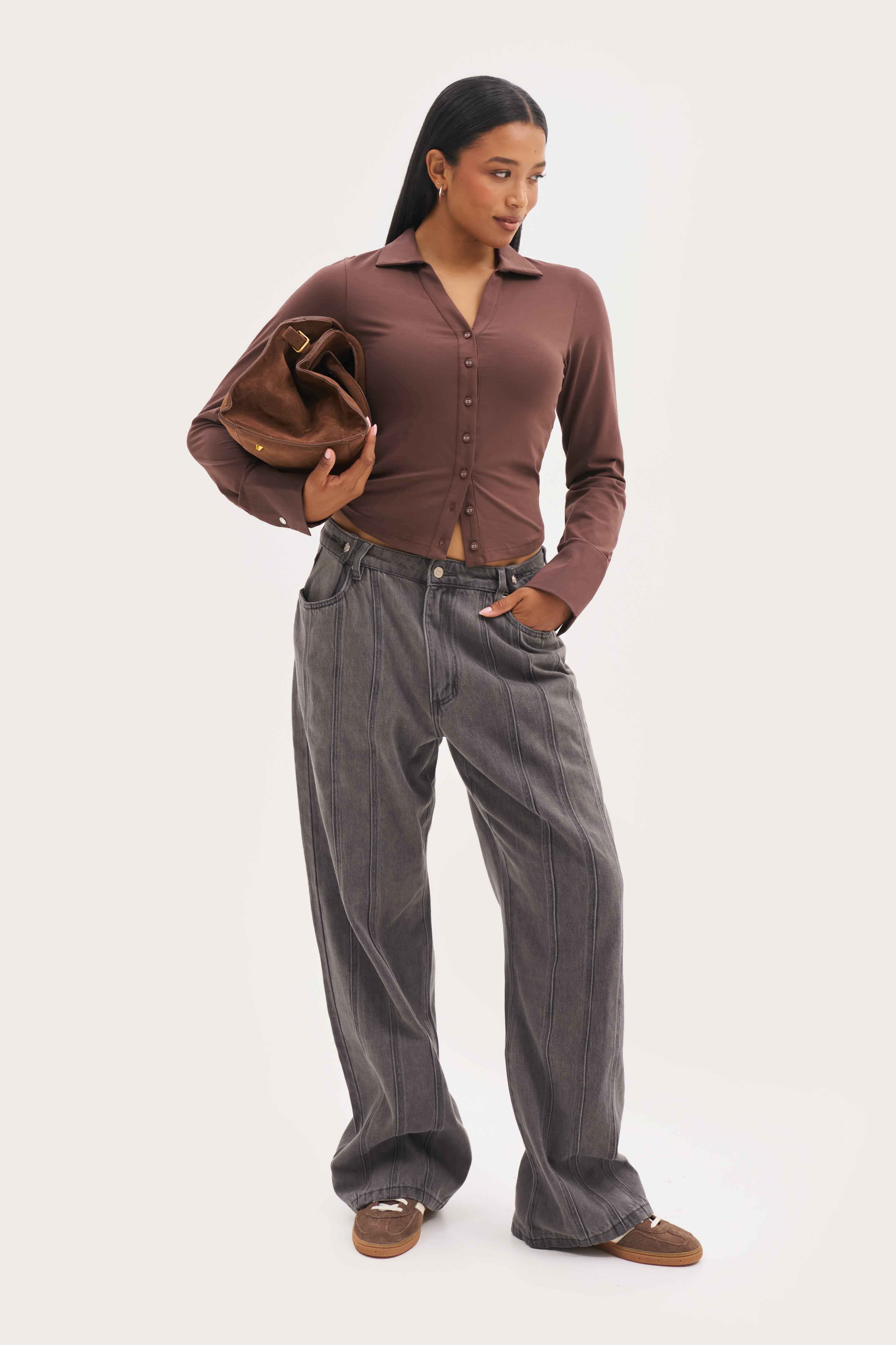 Daily Errands Fitted Shirt - Mocha