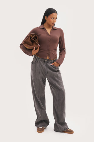 Daily Errands Fitted Shirt - Mocha