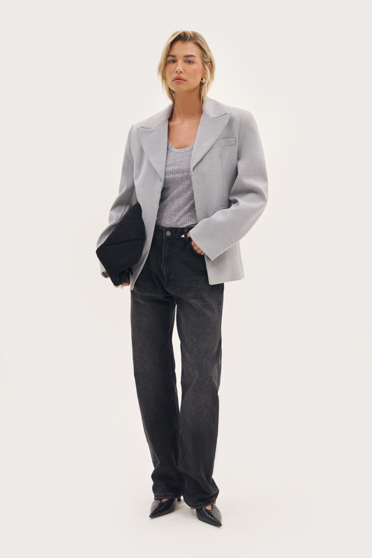 Hourglass Blazer - Light Grey
