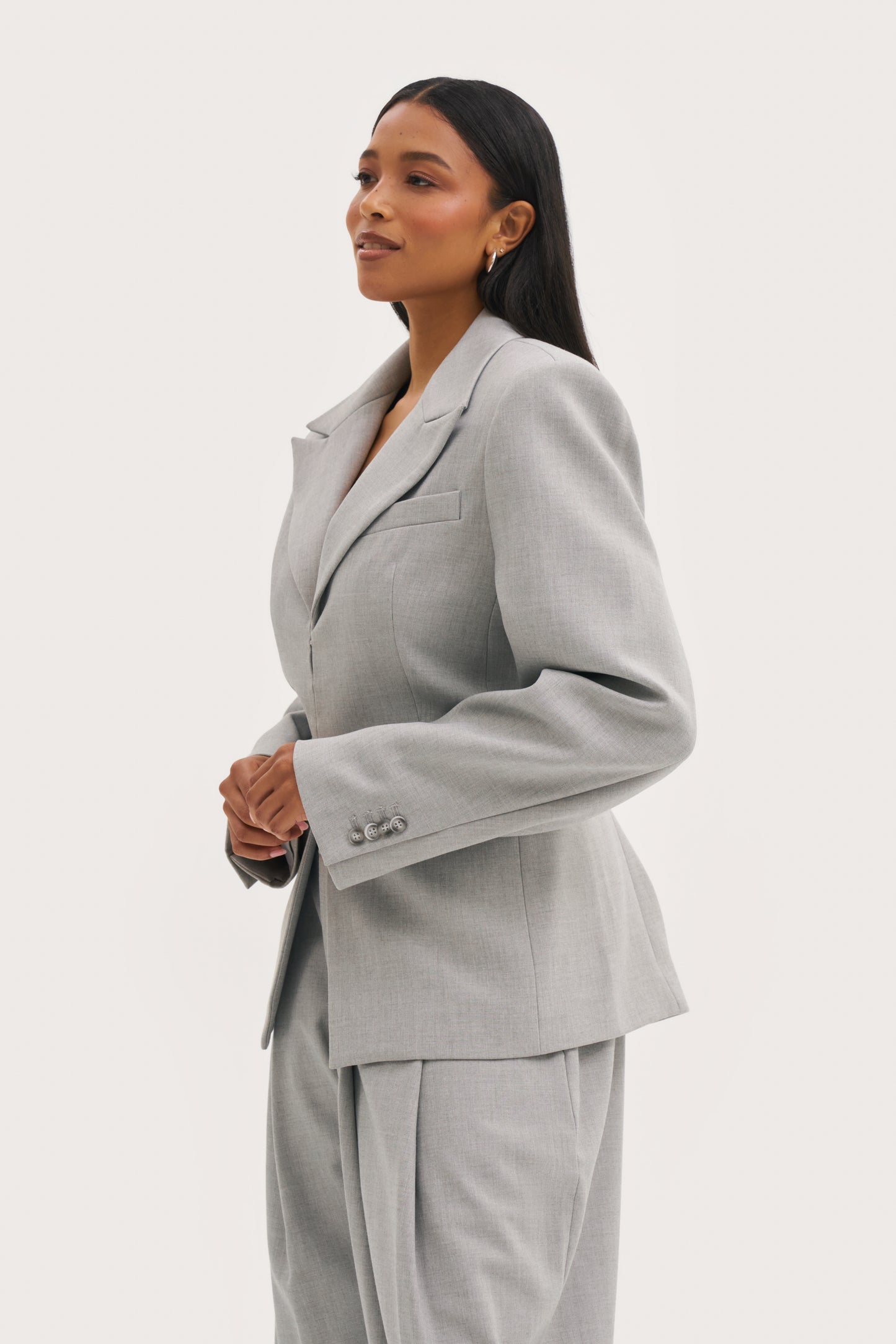 Hourglass Blazer - Light Grey