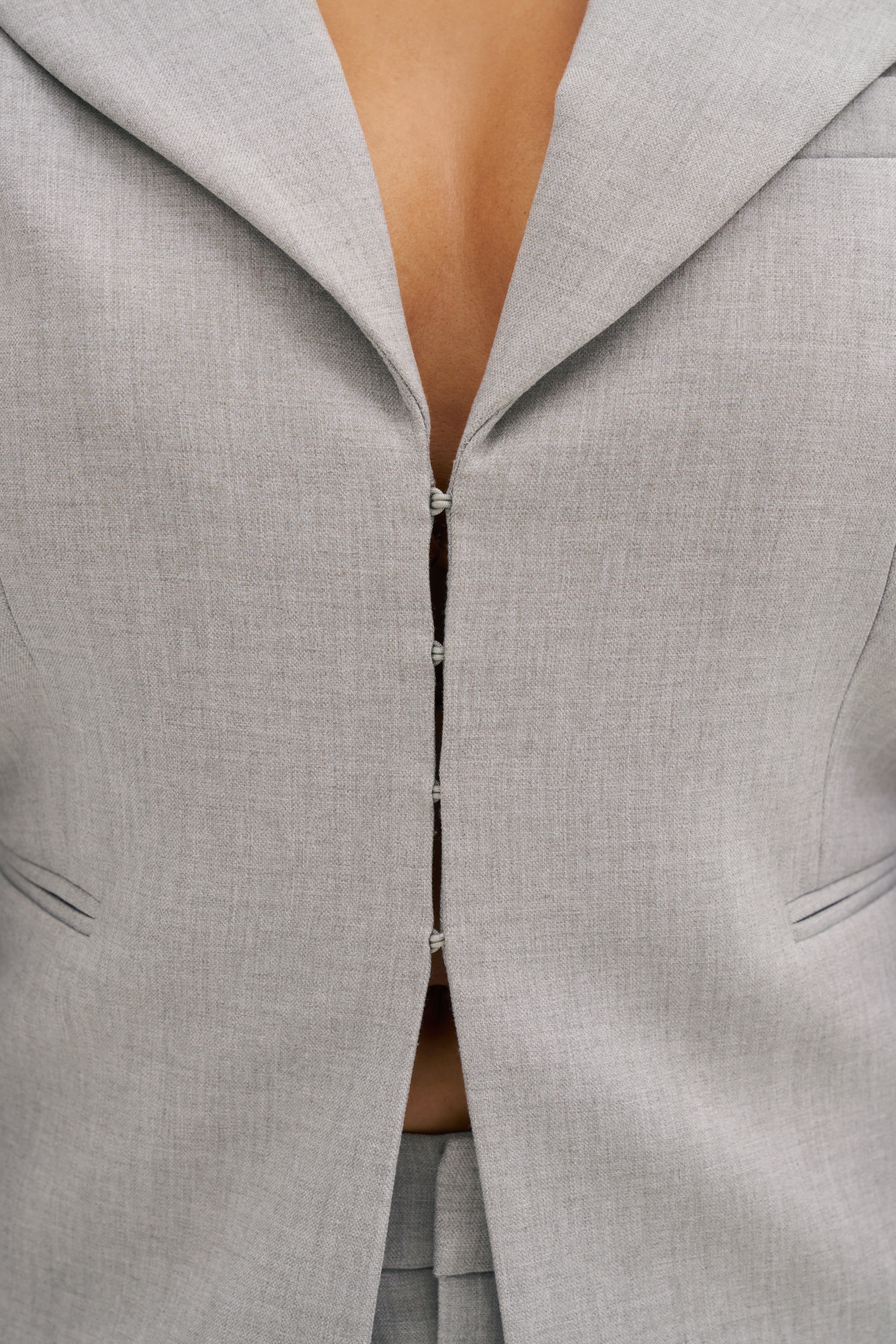 Hourglass Blazer - Light Grey