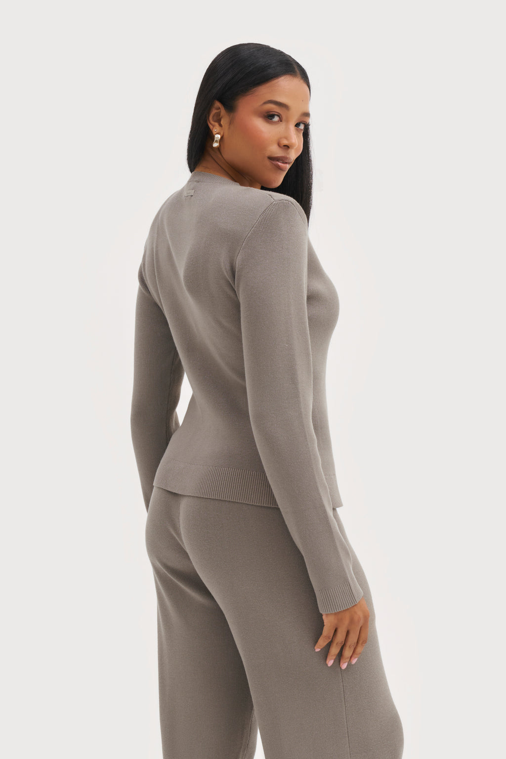 Retreat Ribbed Knit Top - Taupe
