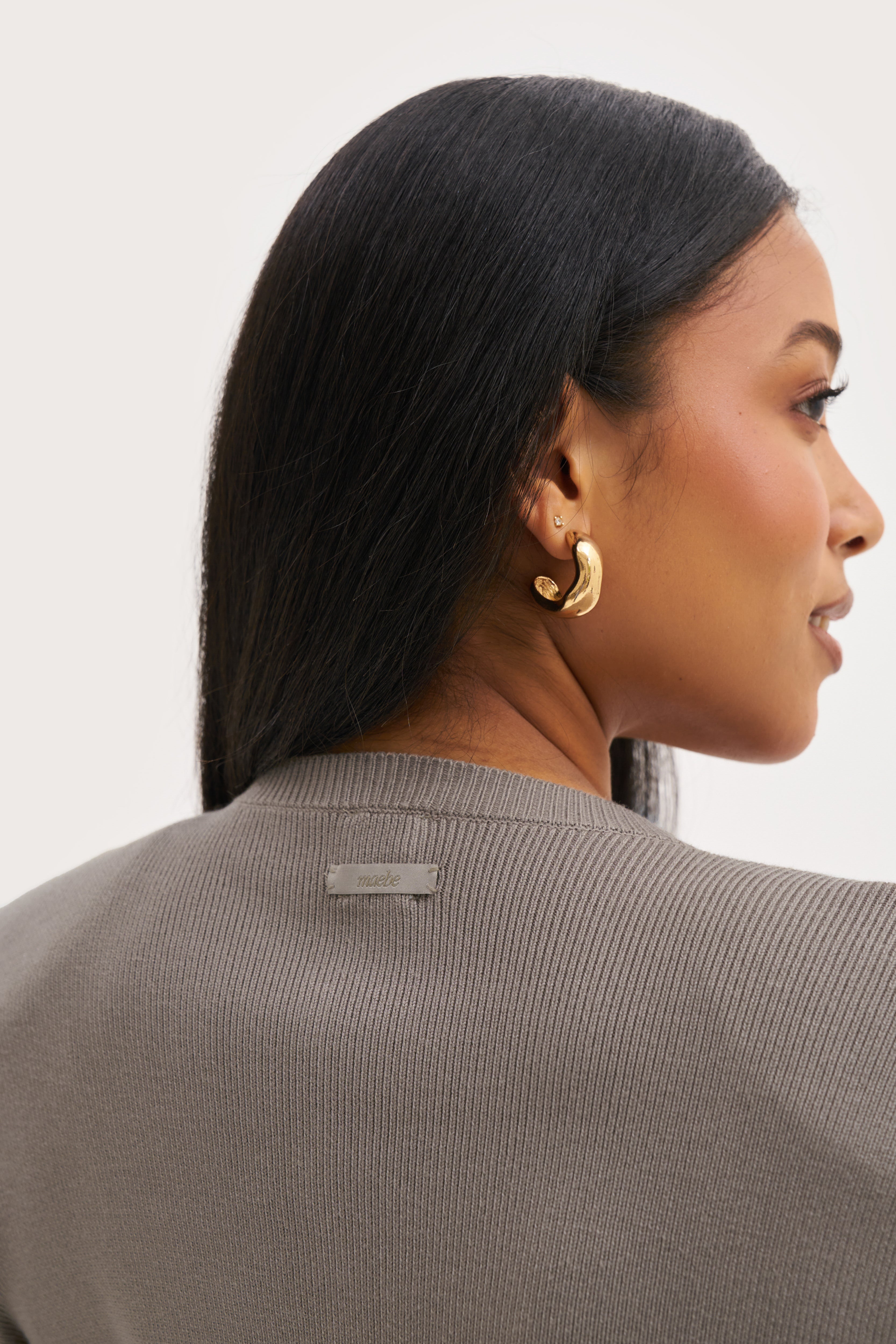 Retreat Ribbed Knit Top - Taupe