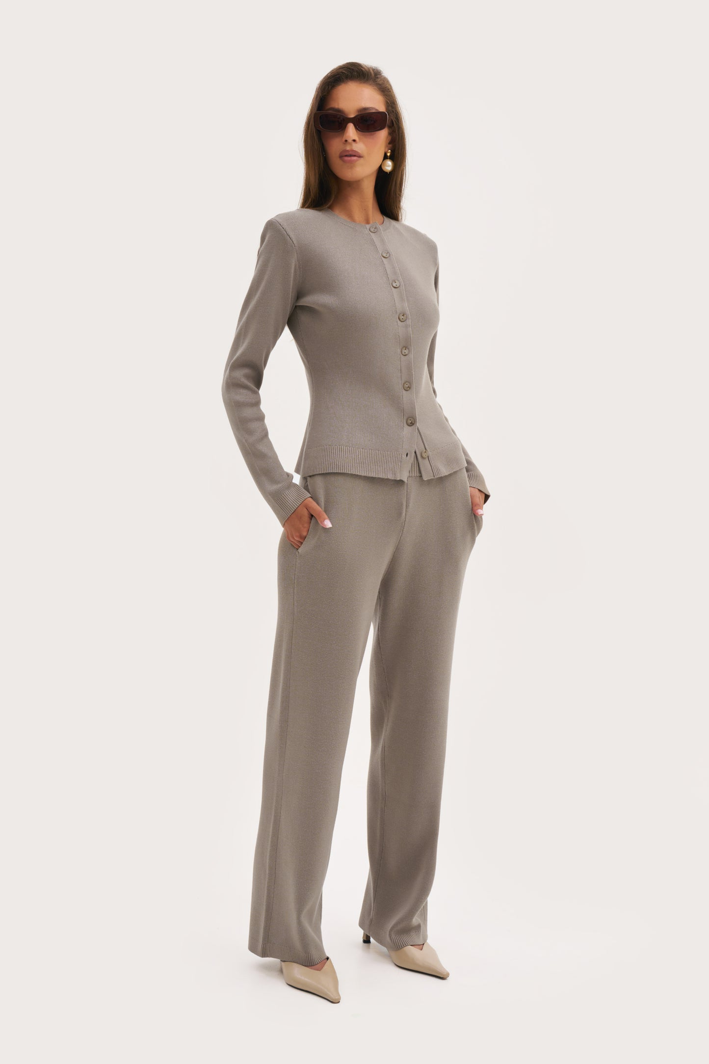 Retreat Ribbed Knit Top - Taupe