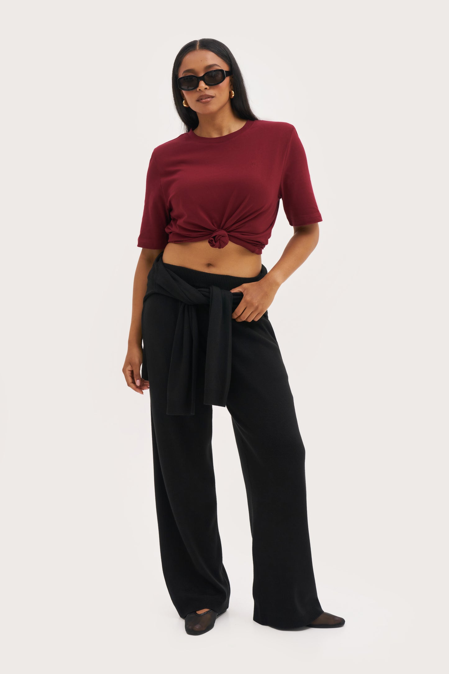 Retreat Ribbed Knit Pants - Black