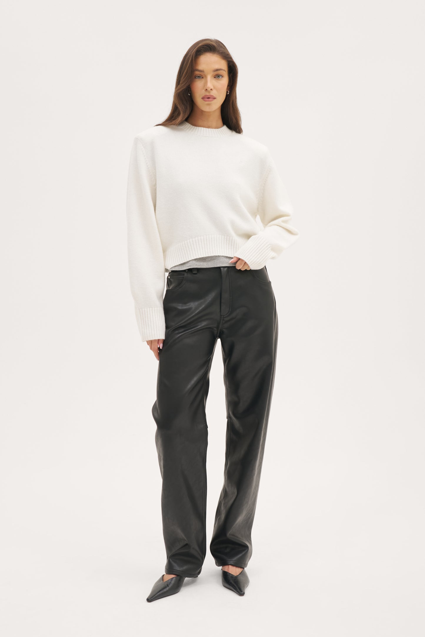 Power Knitted Sweater - Cream