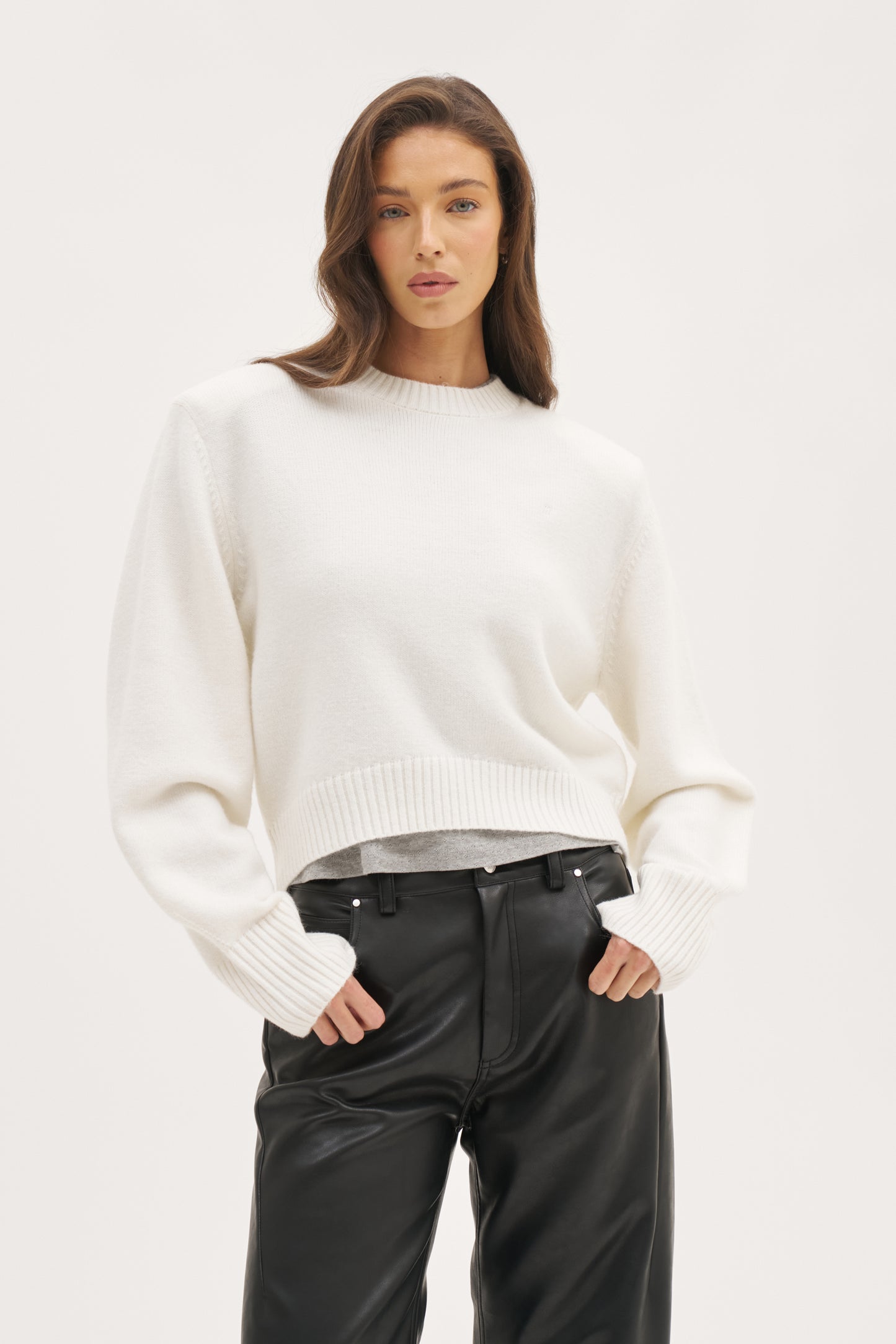 Power Knitted Sweater - Cream