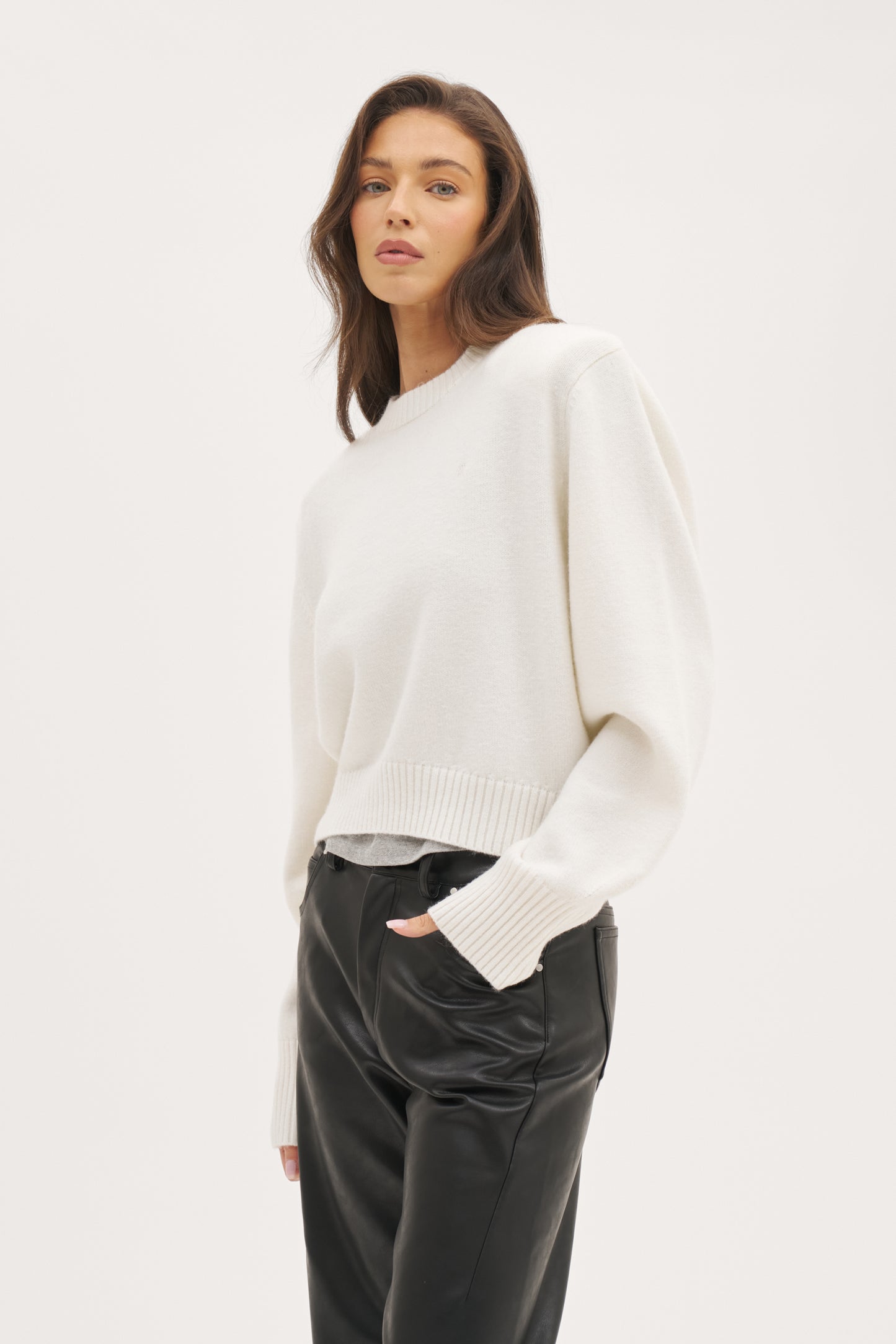 Power Knitted Sweater - Cream