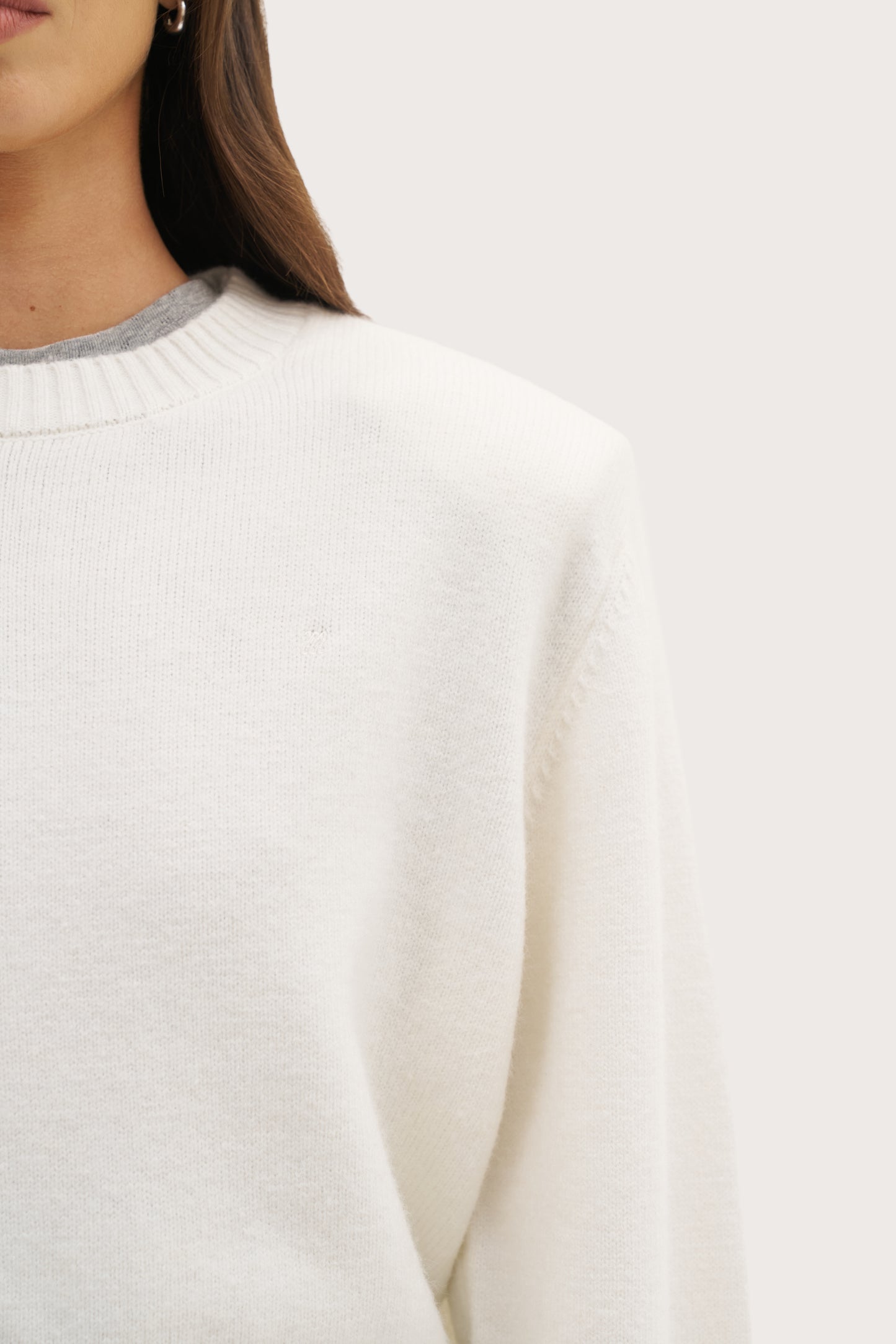 Power Knitted Sweater - Cream