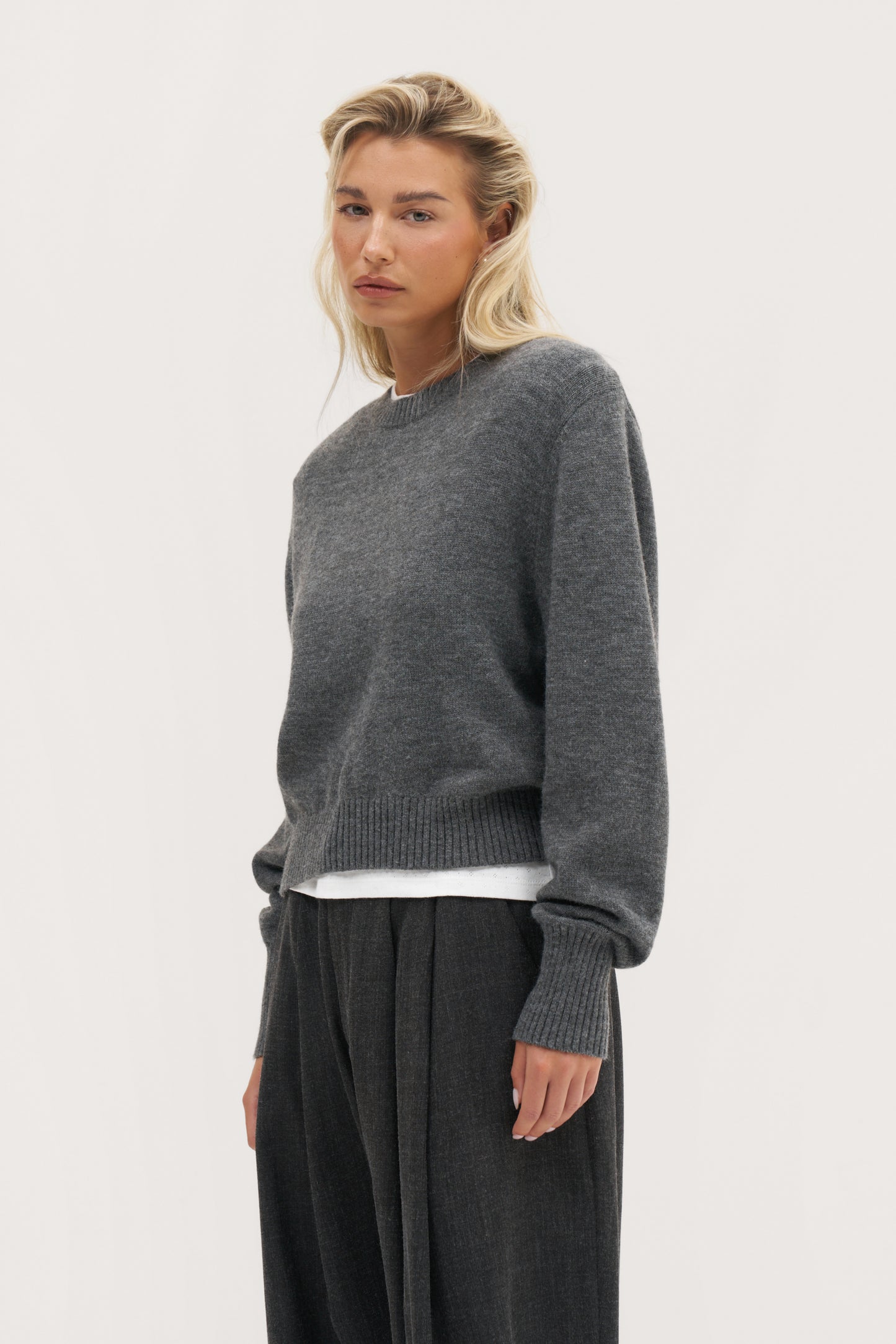 Power Knitted Sweater - Grey