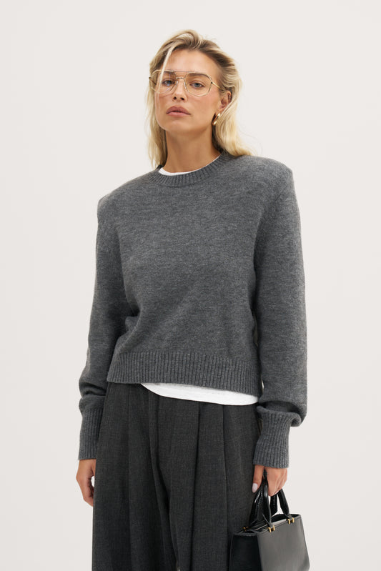 Power Knitted Sweater - Grey