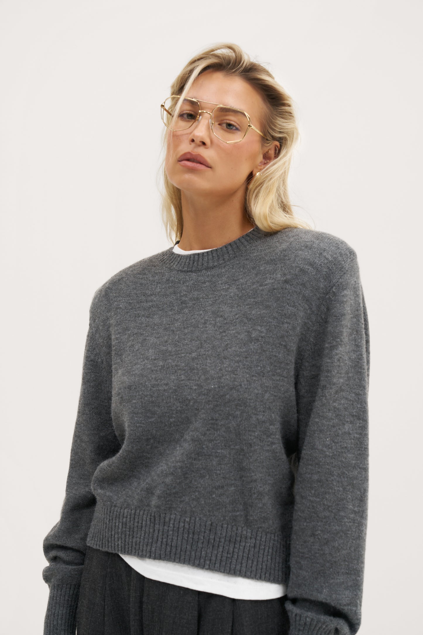 Power Knitted Sweater - Grey