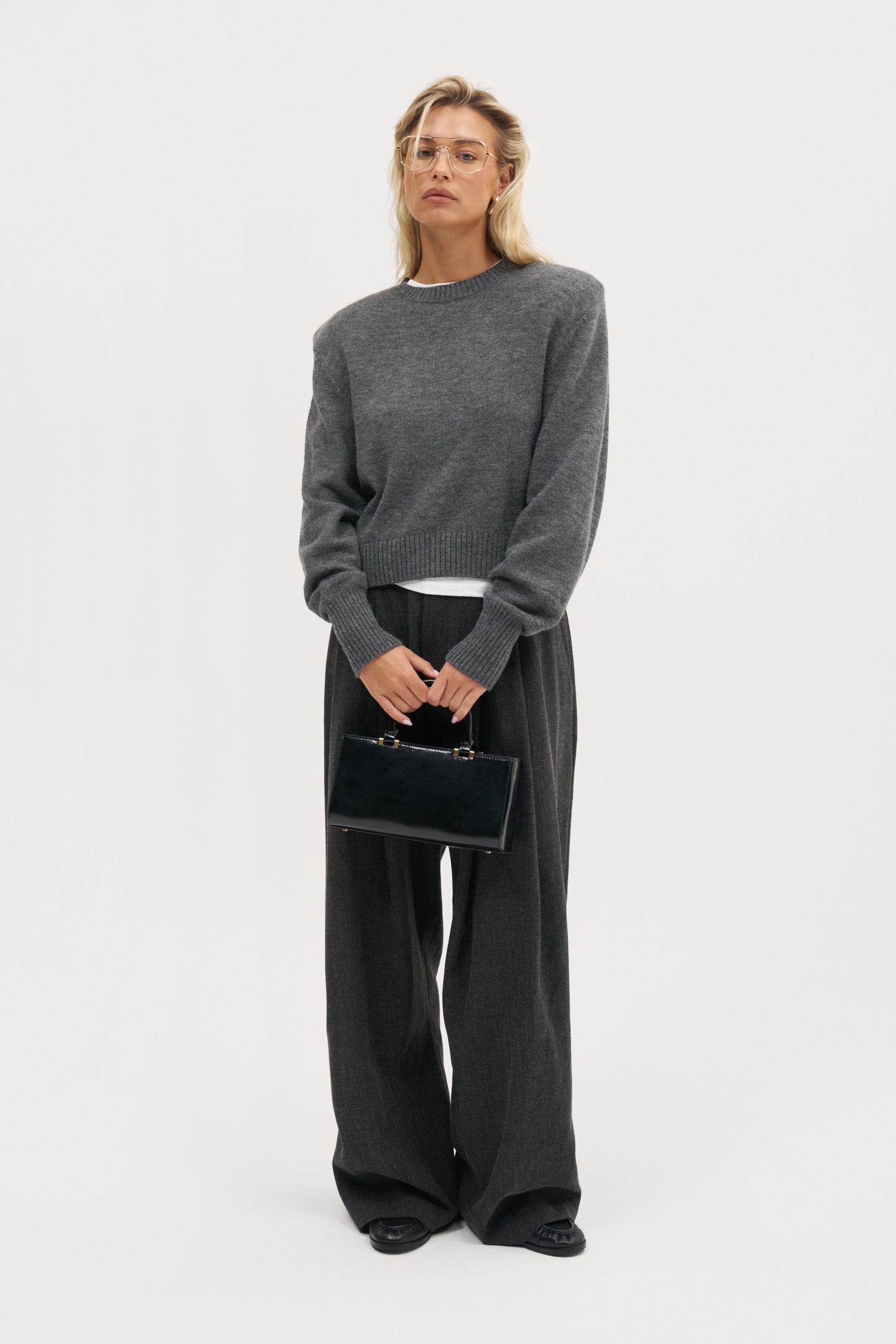 Power Knitted Sweater - Grey