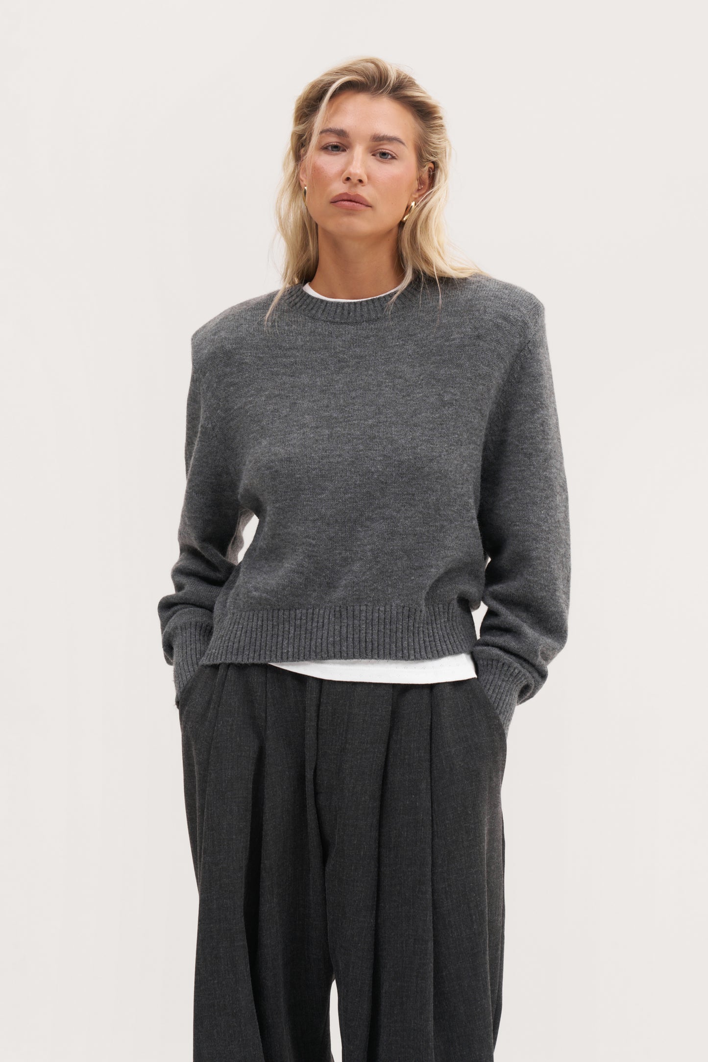 Power Knitted Sweater - Grey