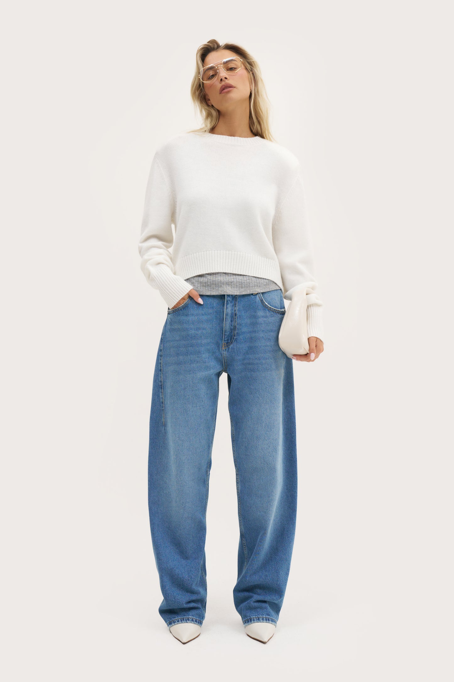 Power Knitted Sweater - Cream