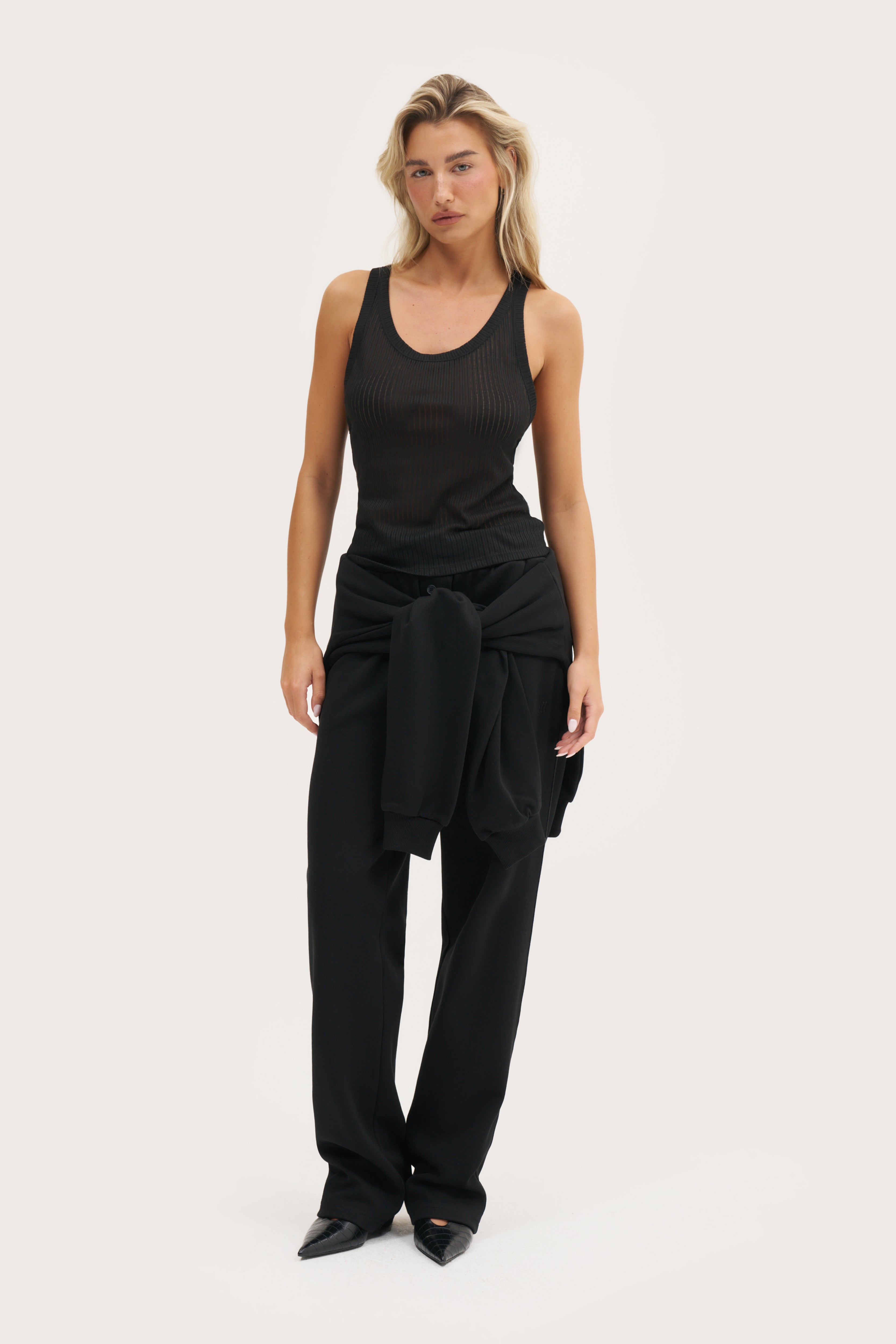 Semi Sheer Y Back Vest - Black – Maebe