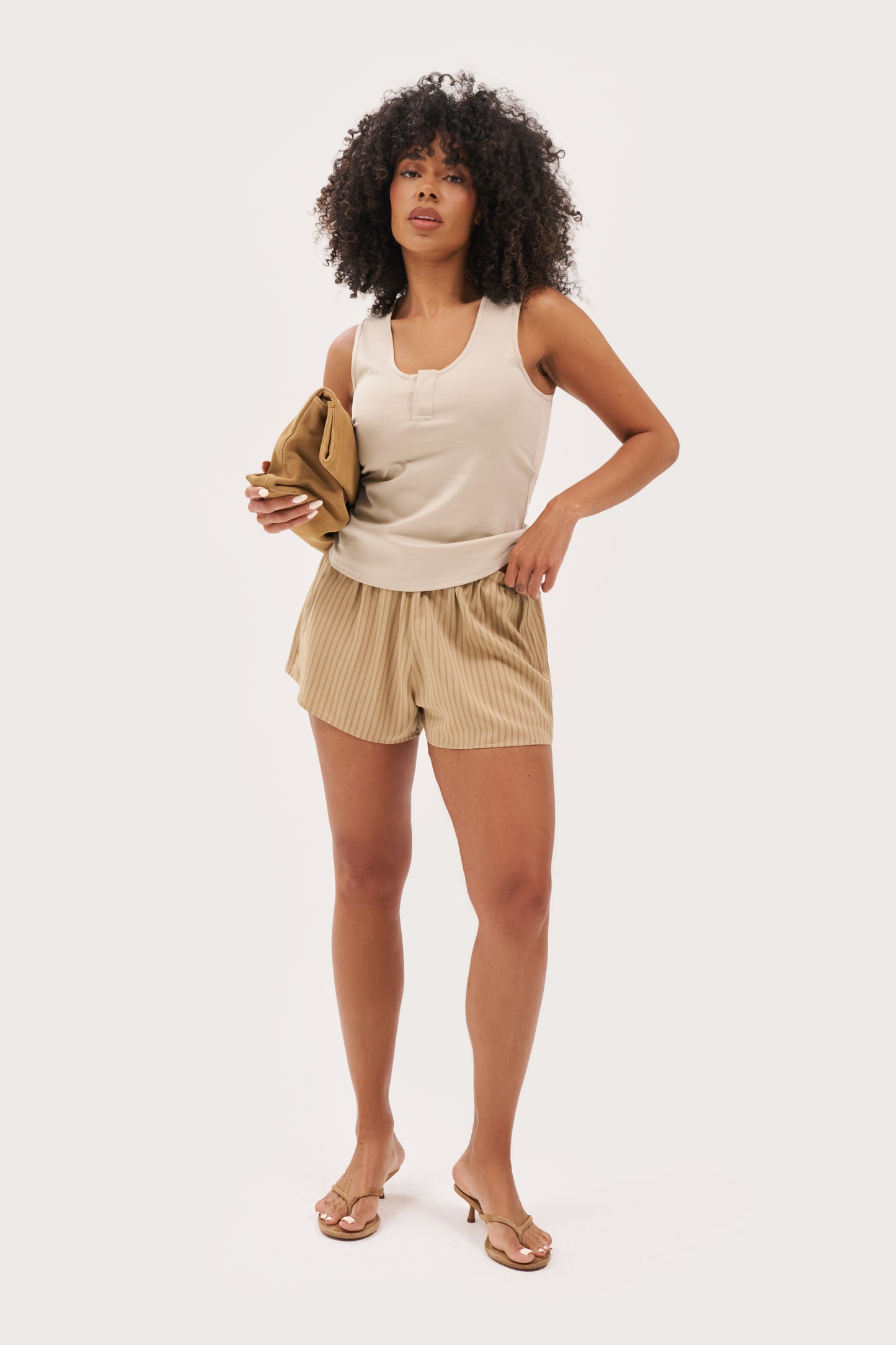 Scoop Neck Vest - Beige